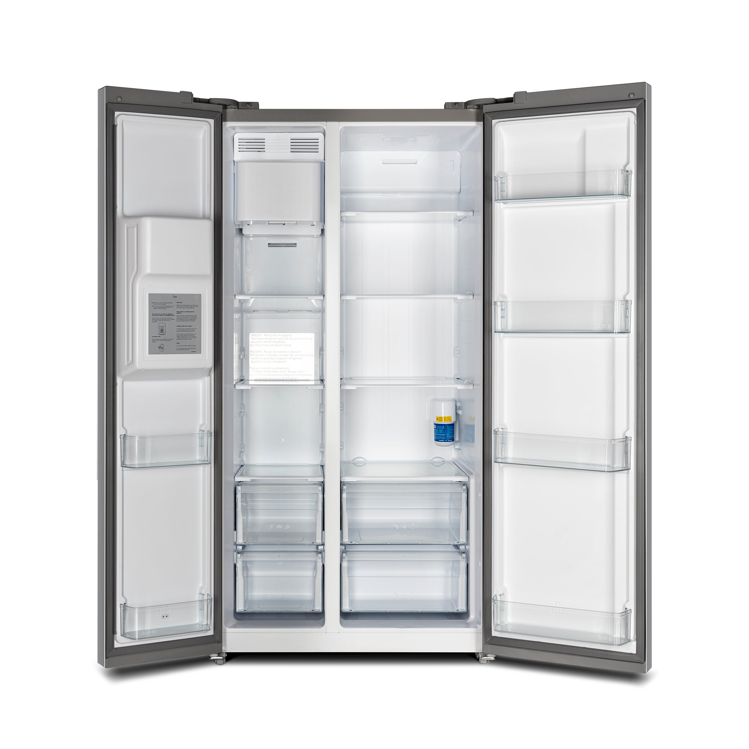 Forno Salerno 40-Inch Built-In Side-by-Side Refrigerator, 20 Cu. Ft., Water & Ice Dispenser, Stainless Steel with Grill Trim Kit (FFRBI1844-40SG)
