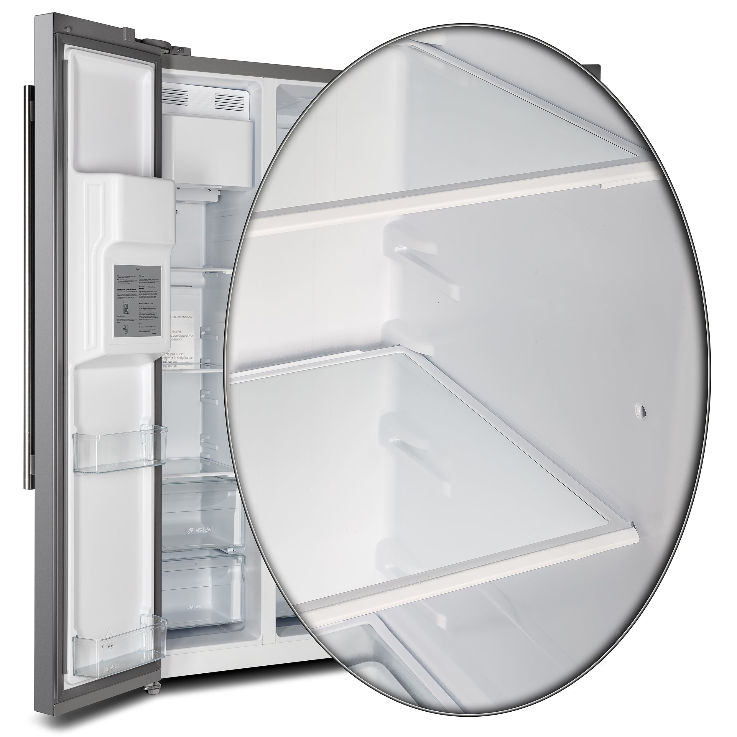 Forno Salerno 40-Inch Built-In Side-by-Side Refrigerator, 20 Cu. Ft., Water & Ice Dispenser, Stainless Steel with Grill Trim Kit (FFRBI1844-40SG)