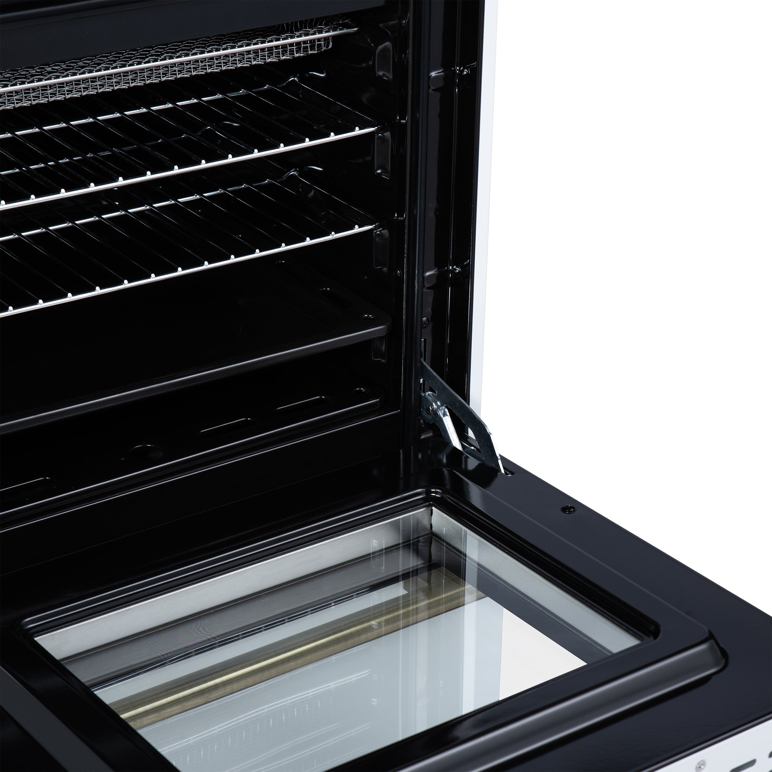 FORNO Breno 24-Inch Freestanding Gas Range, 2.3 cu. ft. Oven, 4 Sealed Burners, Storage Drawer, Air Fryer Kit, White with Antique Brass Accents (Model FFSGS6272-24WHT)