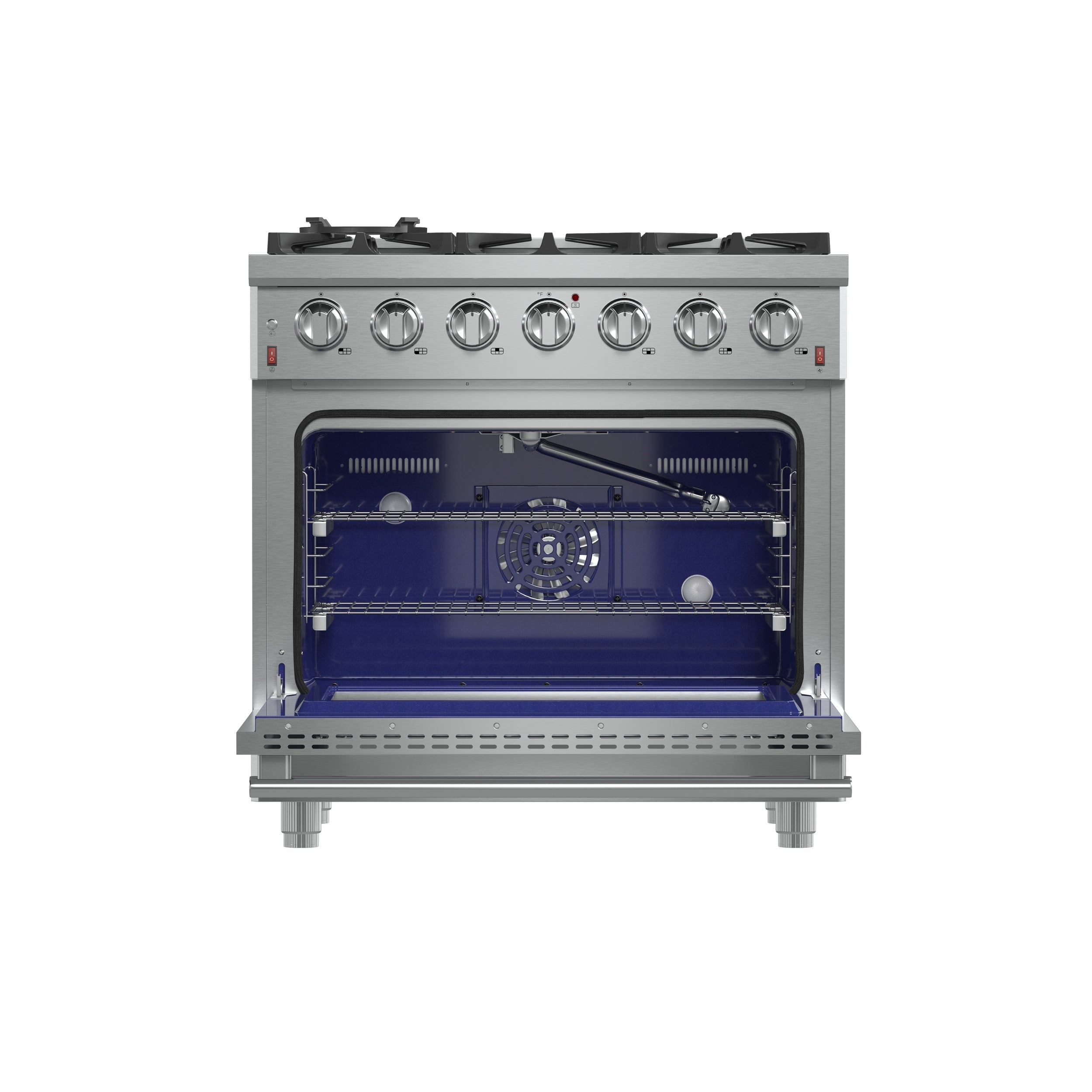 FORNO Massimo 36 in. Freestanding Gas Range, 5.36 cu. ft. Oven, 6 Sealed Burners, Stainless Steel (Model FFSGS6239-36)