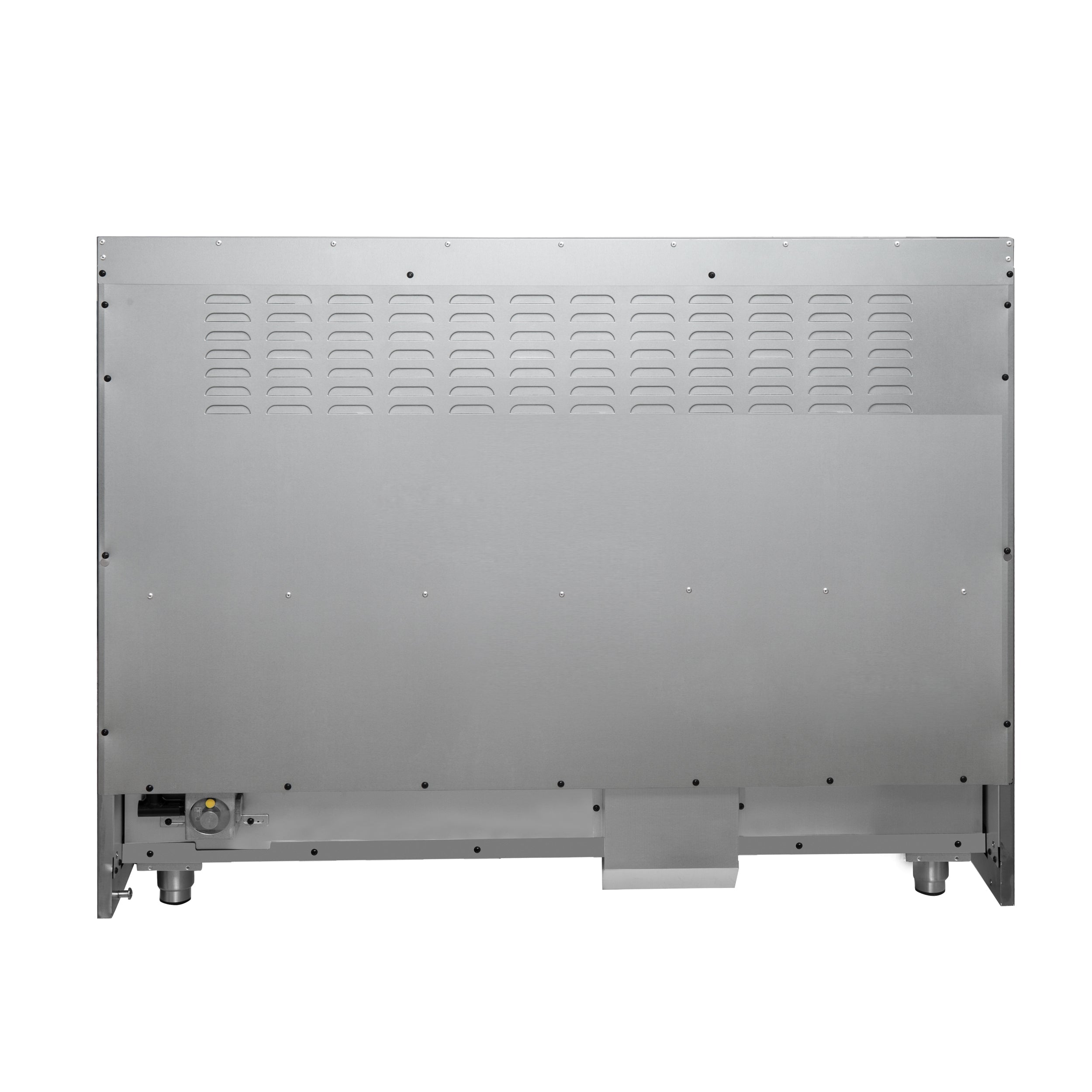 Forno Galiano 48-Inch French Door Gas Range, 6.58 cu. ft., 8 Sealed Burners with Griddle, White with Antique Brass Accents (Model FFSGS6444-48WHT)
