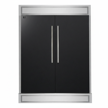 FORNO Maderno 60-Inch Convertible Refrigerator Freezer Combo, 27.2 cu ft, Dual Zone, Black with Stainless Steel Handles, Trim Kit Included – FFFFD1722-60MG-BLK
