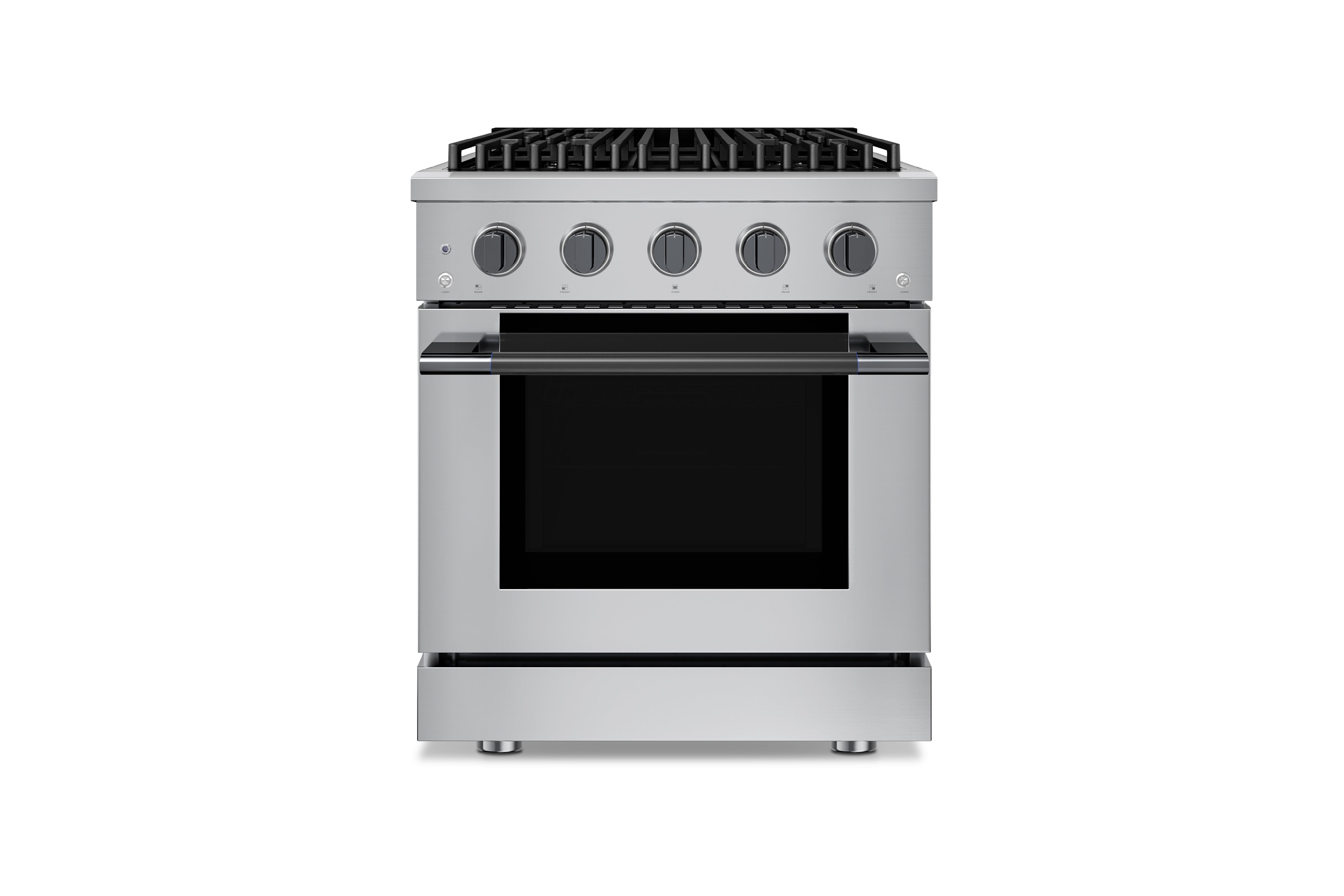 Hauslane HausPro Series 30-Inch Gas or Dual Fuel Range with 4 Burners and Convection Oven in Stainless Steel