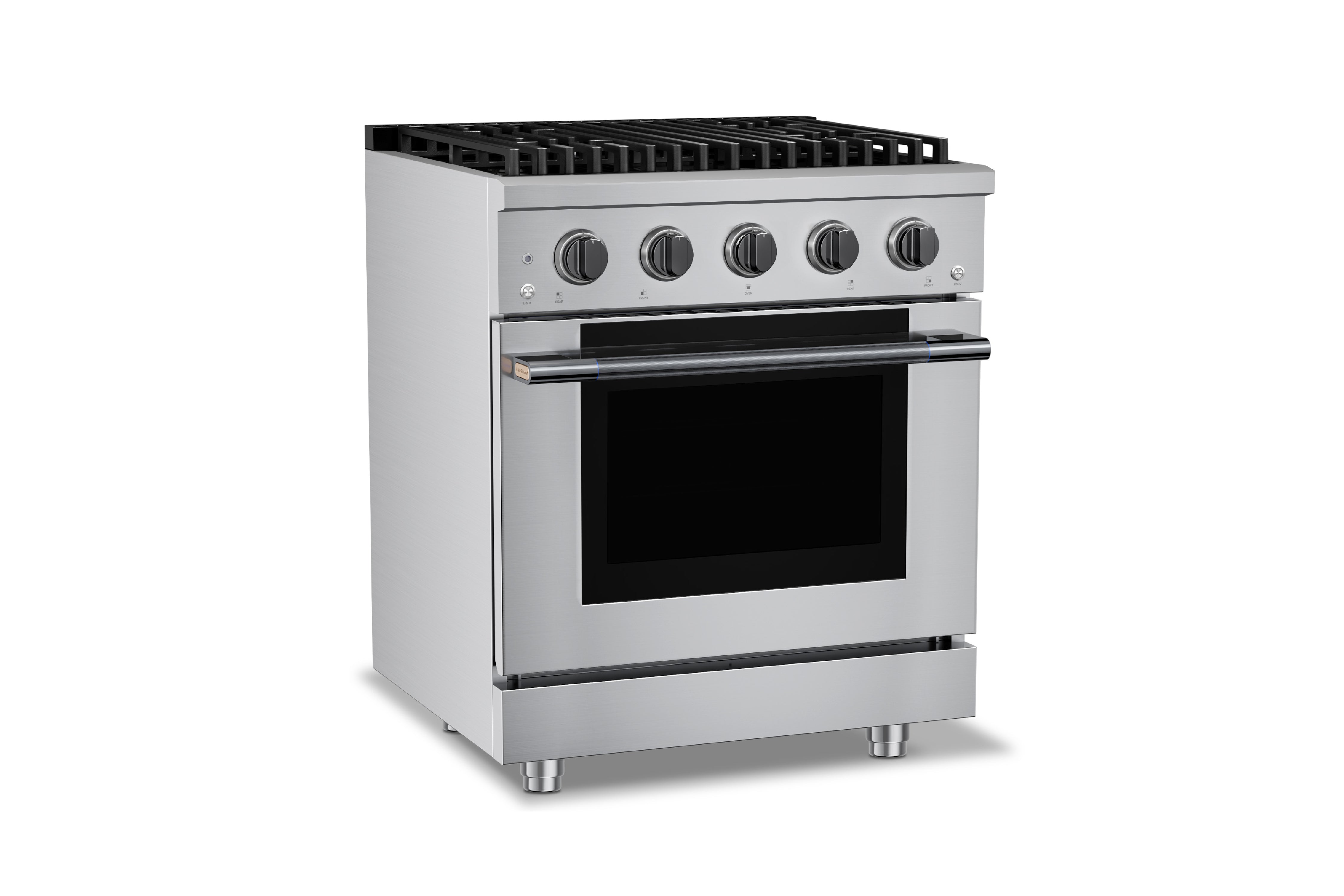 Hauslane HausPro Series 30-Inch Gas or Dual Fuel Range with 4 Burners and Convection Oven in Stainless Steel