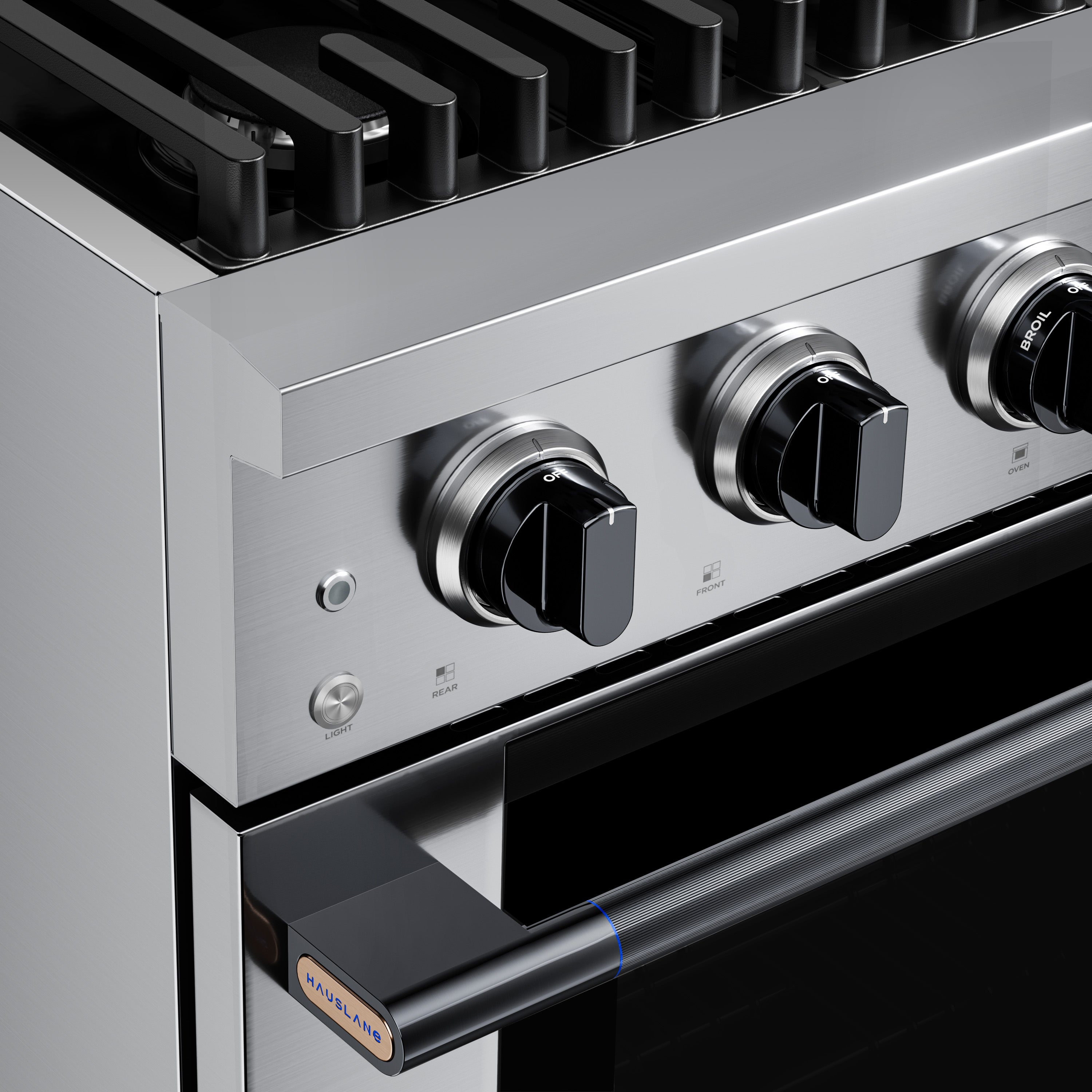 Hauslane HausPro Series 30-Inch Gas or Dual Fuel Range with 4 Burners and Convection Oven in Stainless Steel