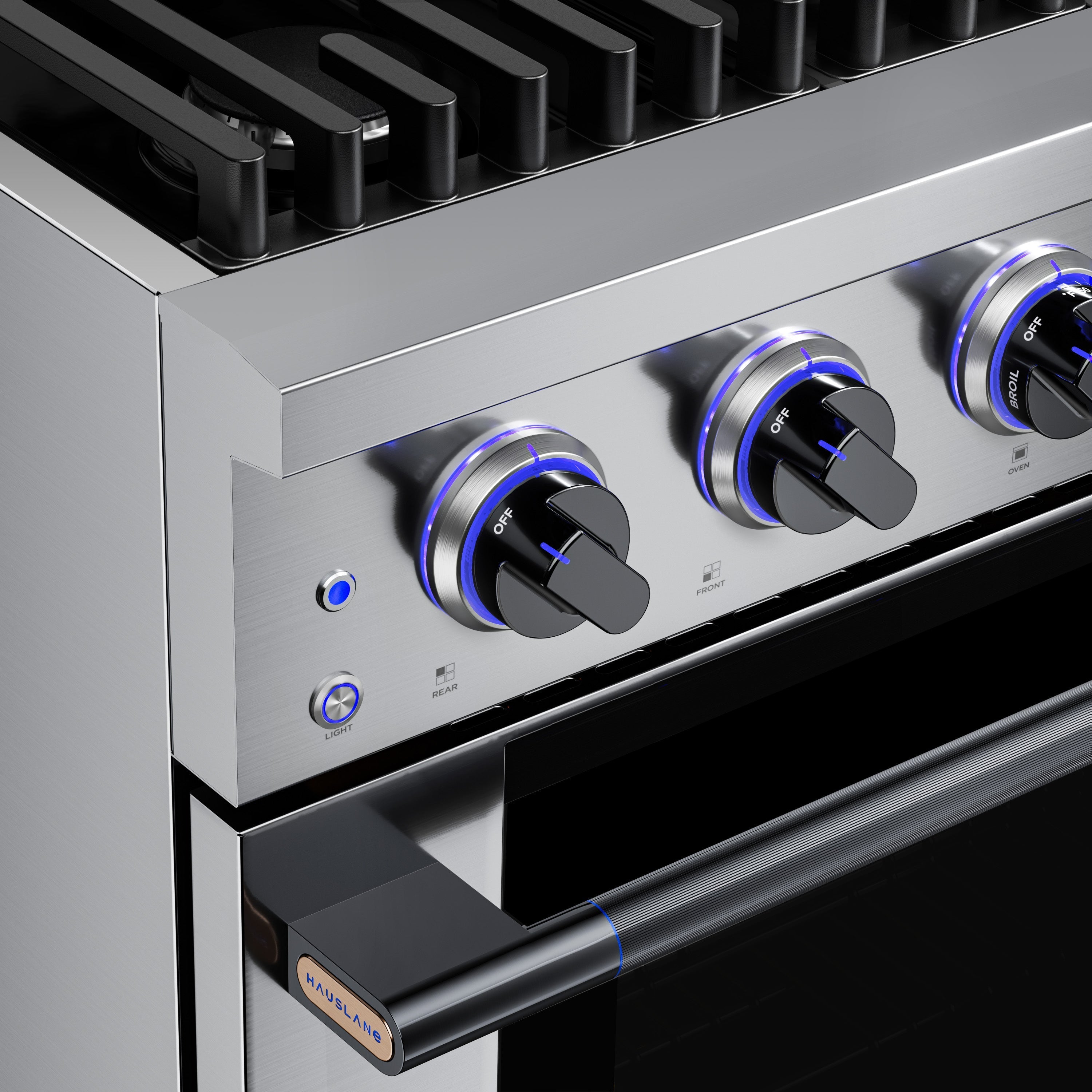 Hauslane HausPro Series 30-Inch Gas or Dual Fuel Range with 4 Burners and Convection Oven in Stainless Steel
