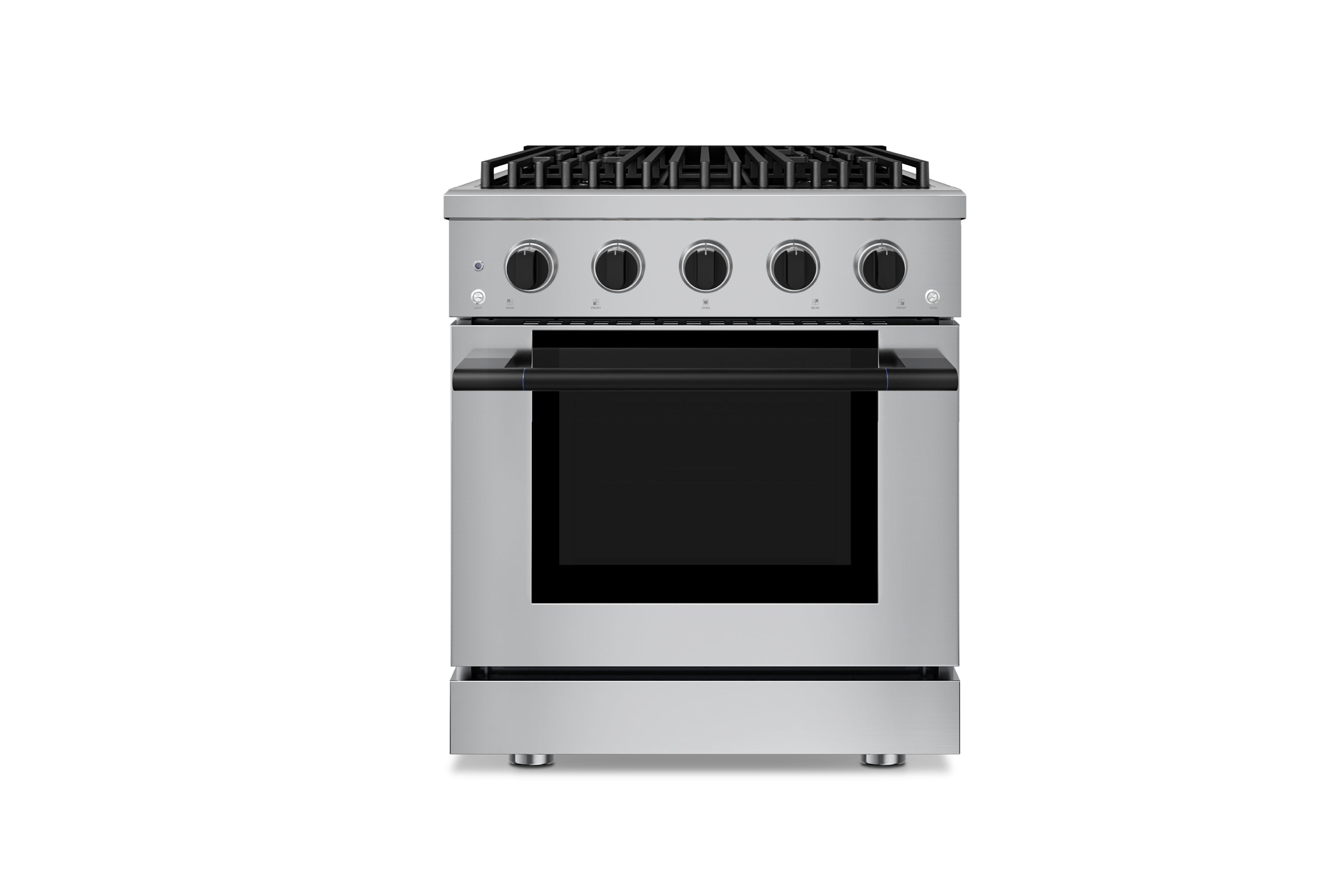 Hauslane HausPro Series 30-Inch Gas or Dual Fuel Range with 4 Burners and Convection Oven in Stainless Steel