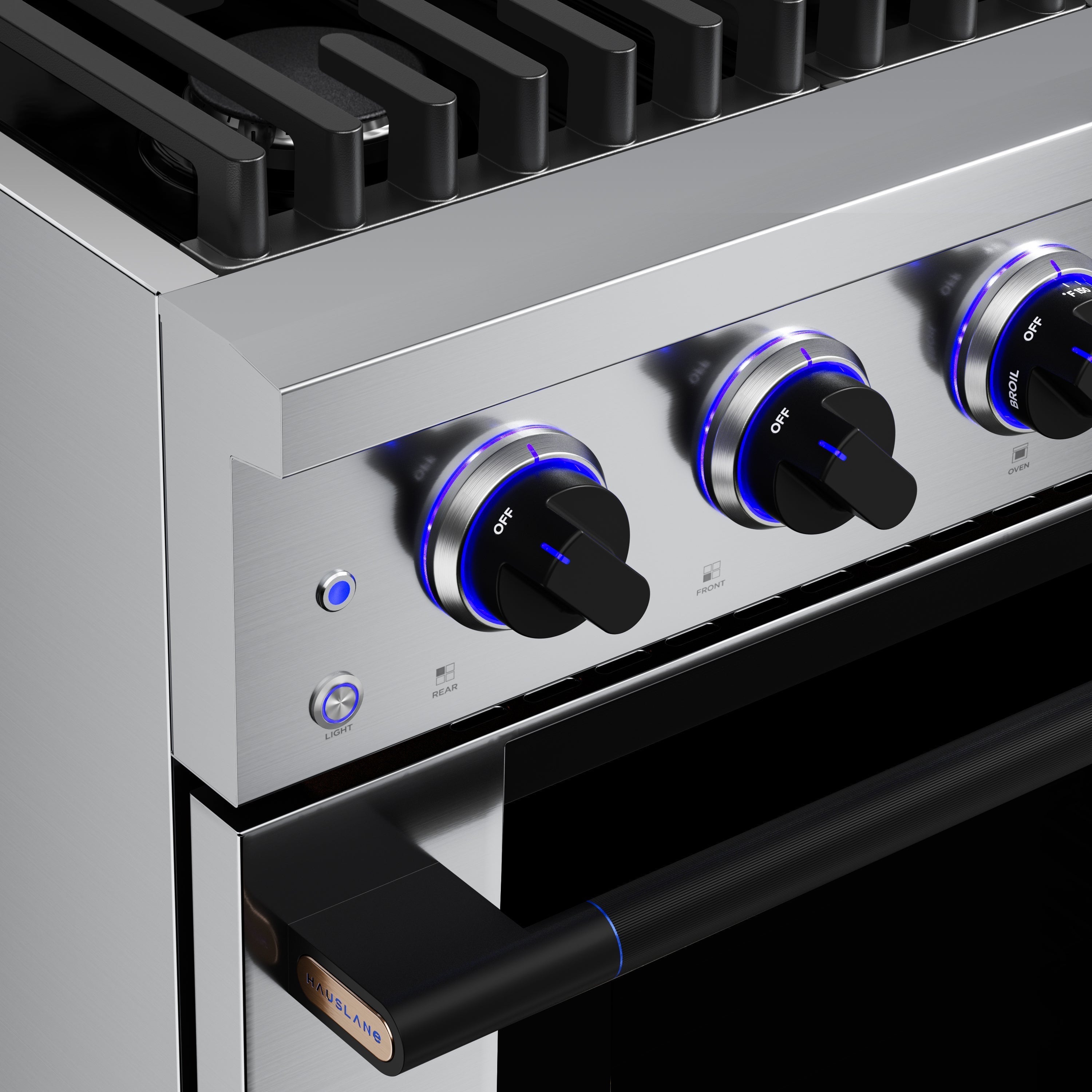 Hauslane HausPro Series 30-Inch Gas or Dual Fuel Range with 4 Burners and Convection Oven in Stainless Steel