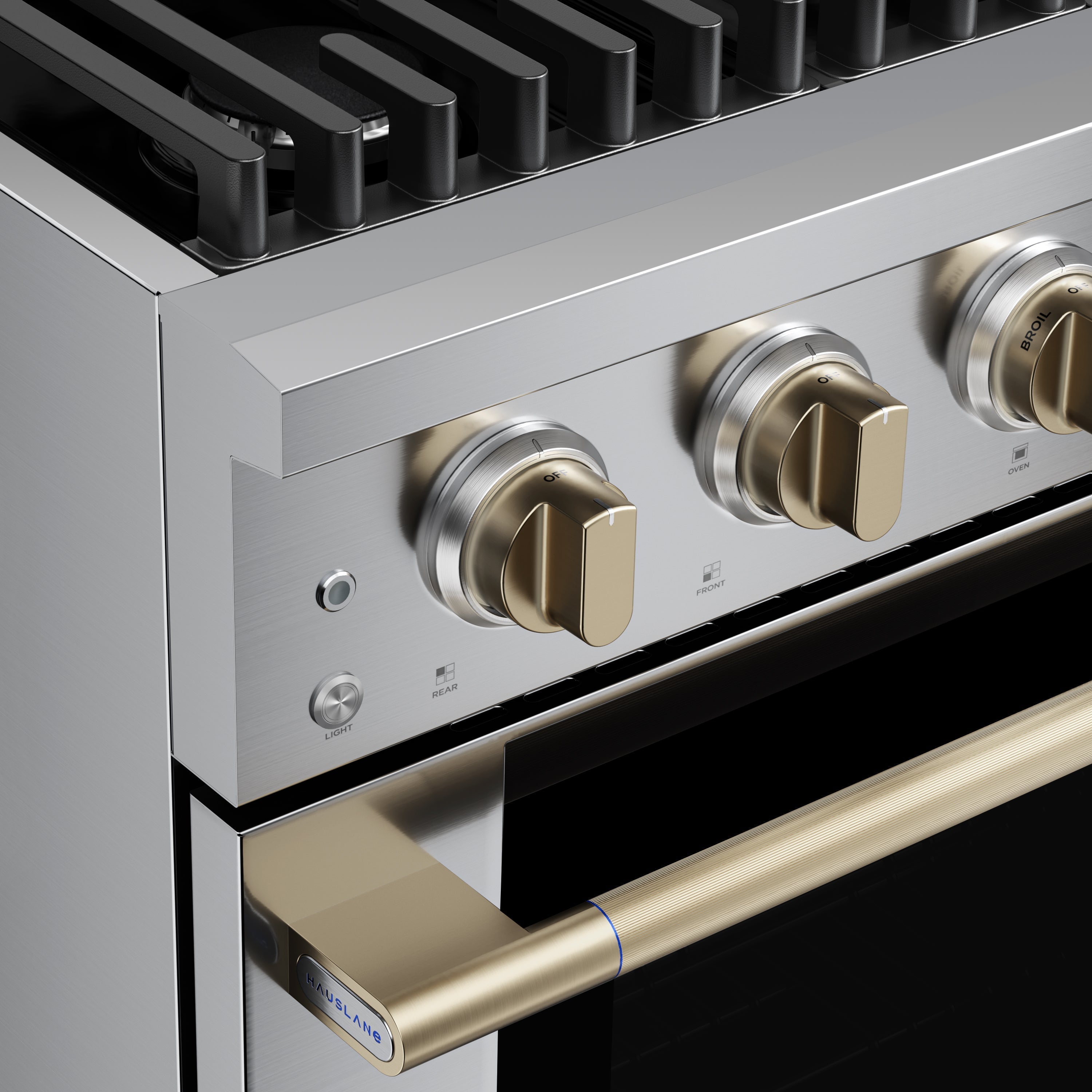 Hauslane HausPro Series 30-Inch Gas or Dual Fuel Range with 4 Burners and Convection Oven in Stainless Steel