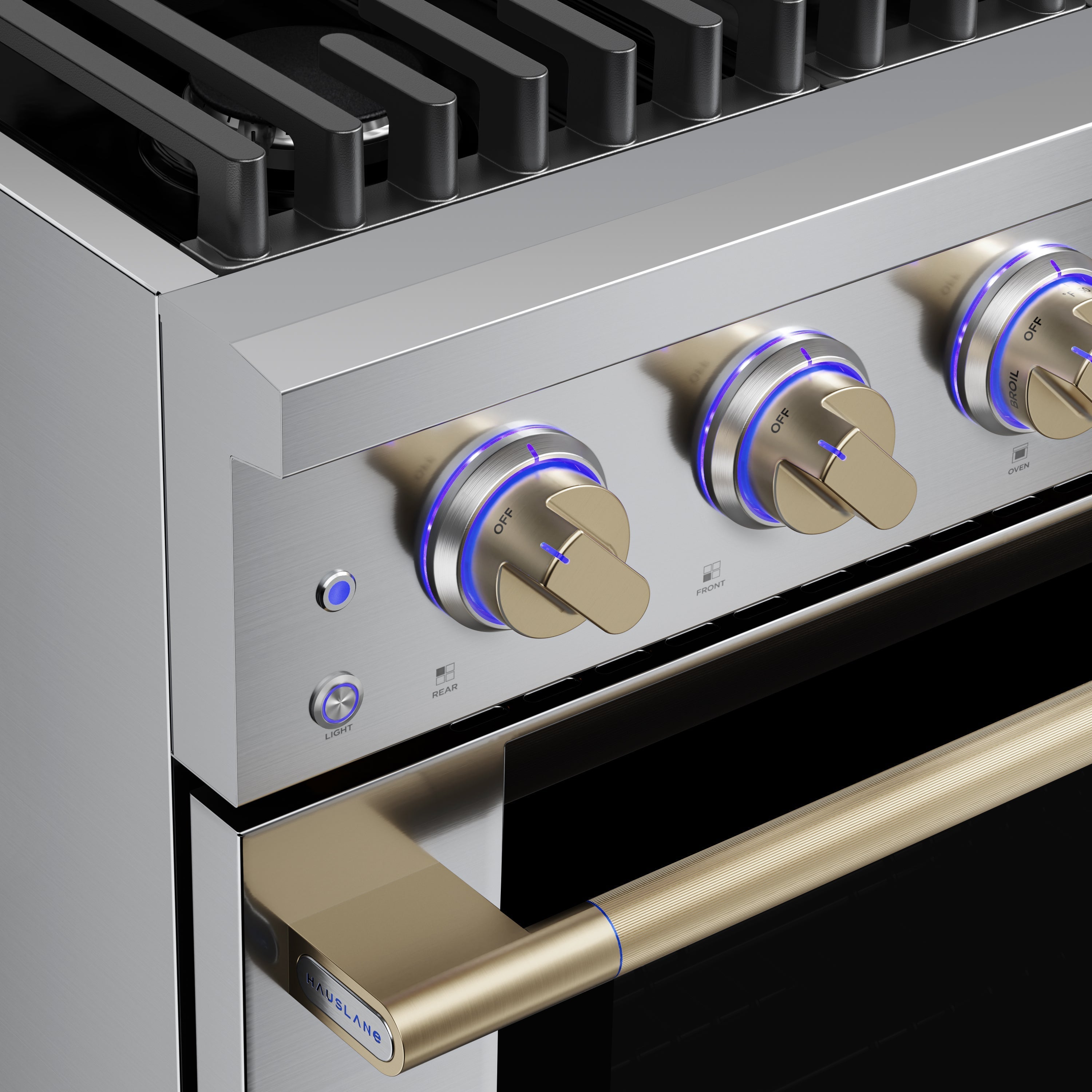 Hauslane HausPro Series 30-Inch Gas or Dual Fuel Range with 4 Burners and Convection Oven in Stainless Steel