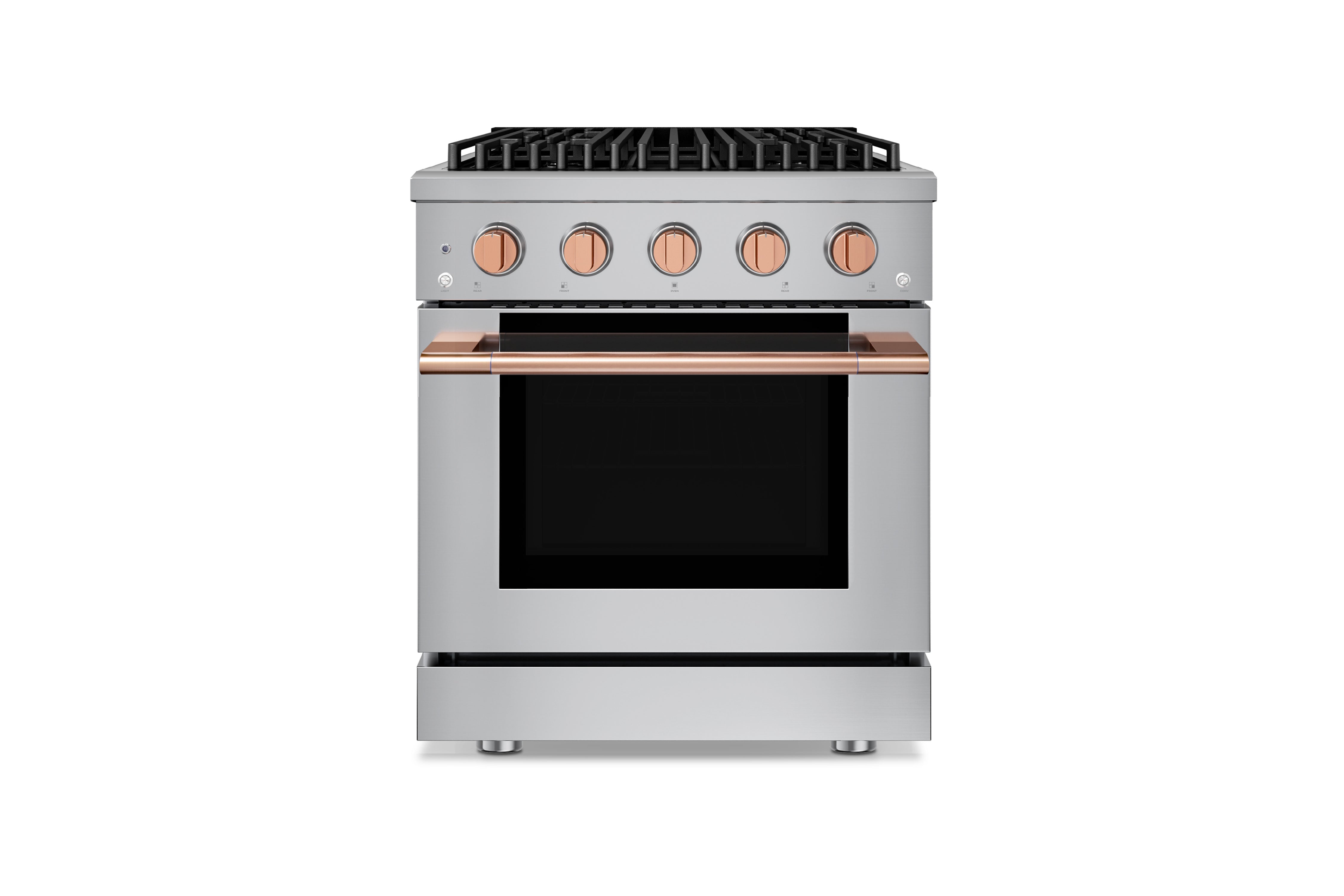 Hauslane HausPro Series 30-Inch Gas or Dual Fuel Range with 4 Burners and Convection Oven in Stainless Steel
