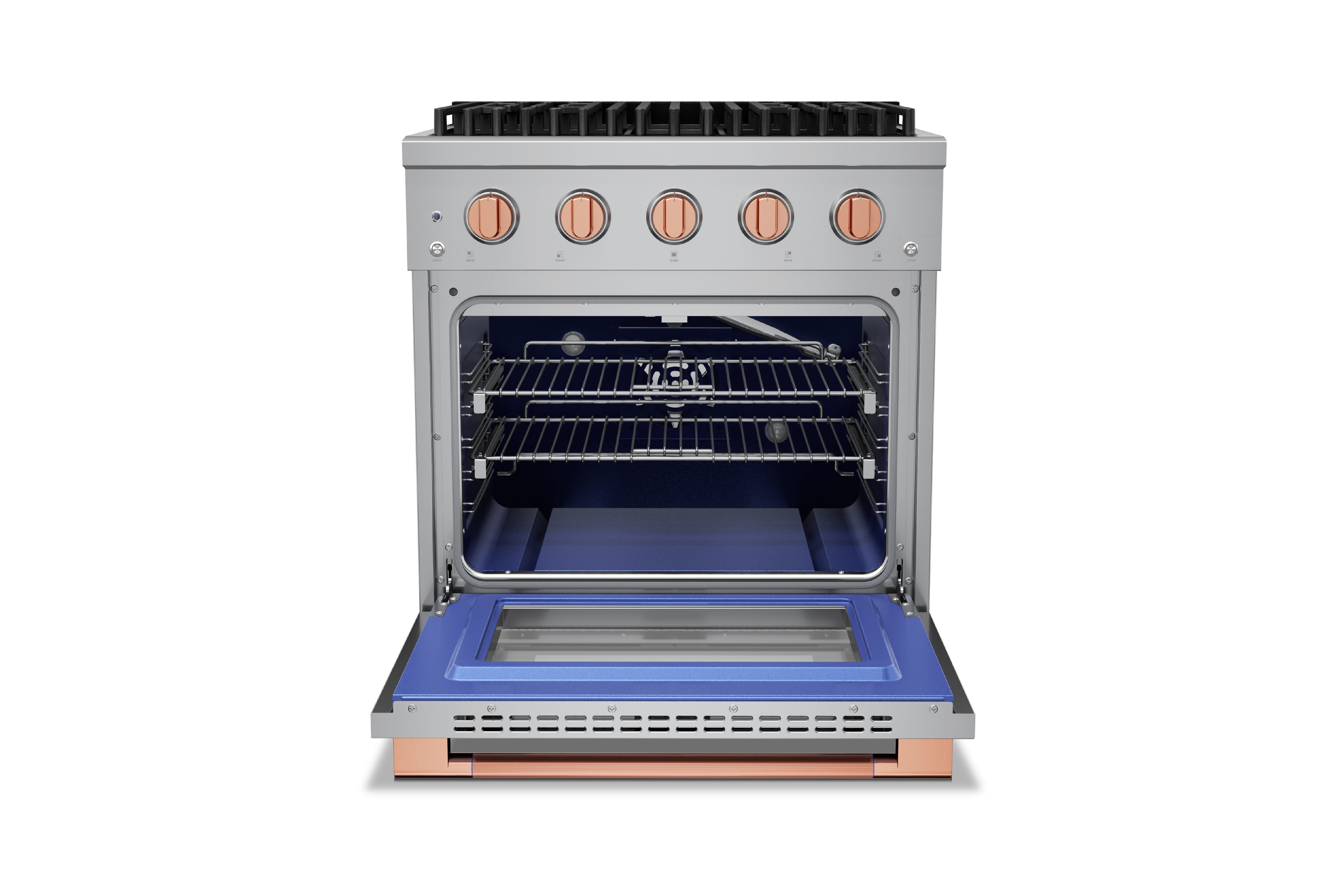 Hauslane HausPro Series 30-Inch Gas or Dual Fuel Range with 4 Burners and Convection Oven in Stainless Steel