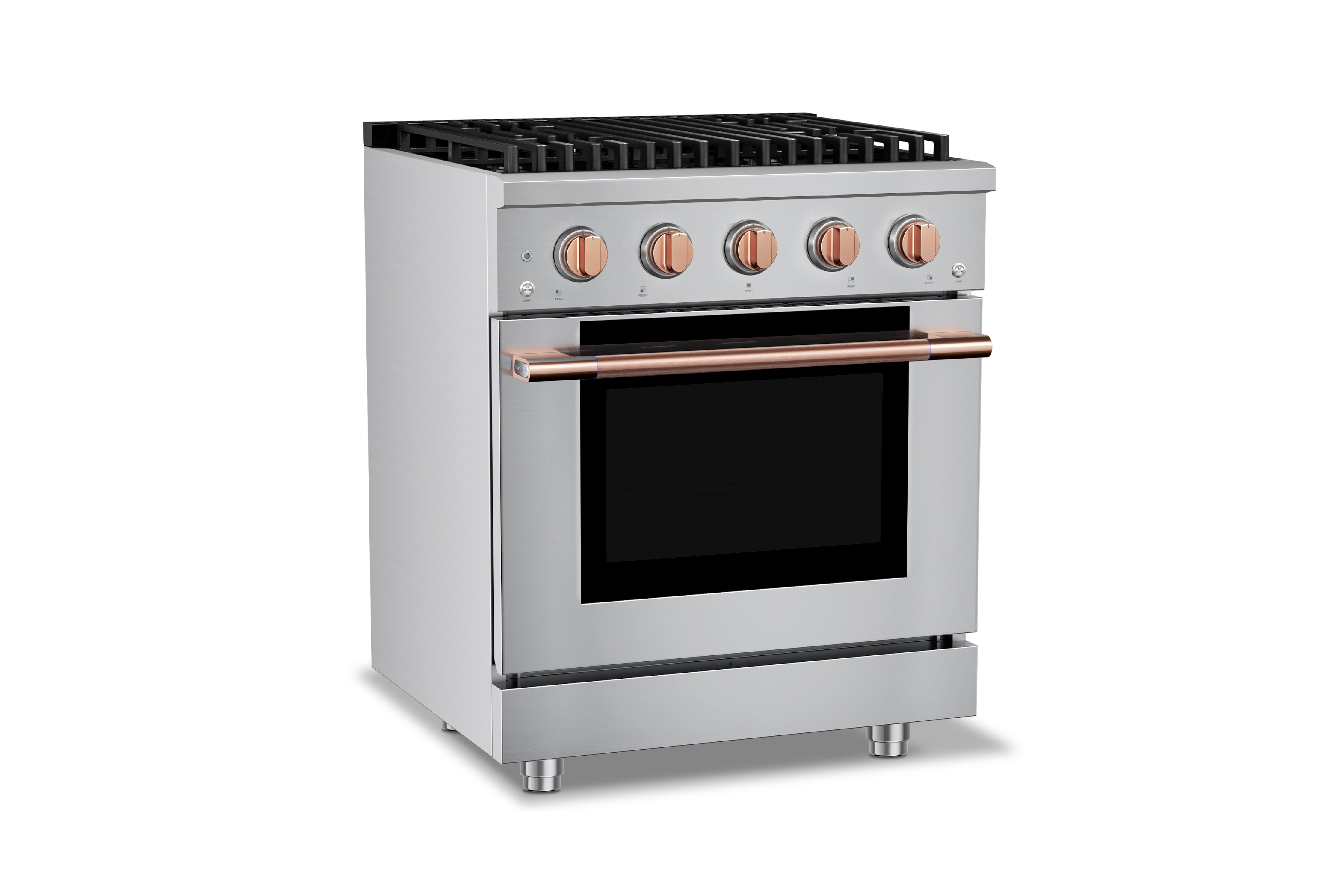 Hauslane HausPro Series 30-Inch Gas or Dual Fuel Range with 4 Burners and Convection Oven in Stainless Steel