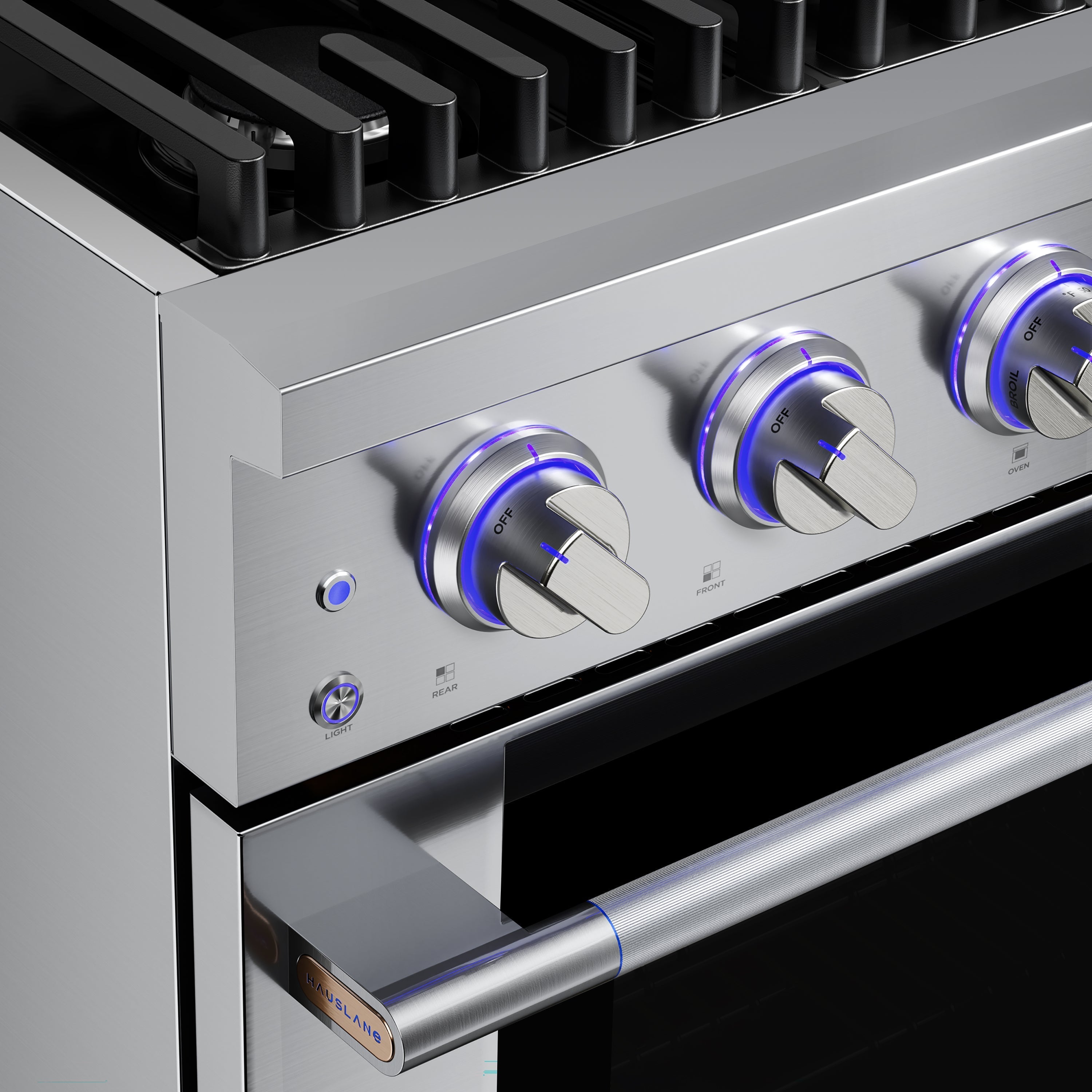 Hauslane HausPro Series 30-Inch Gas or Dual Fuel Range with 4 Burners and Convection Oven in Stainless Steel