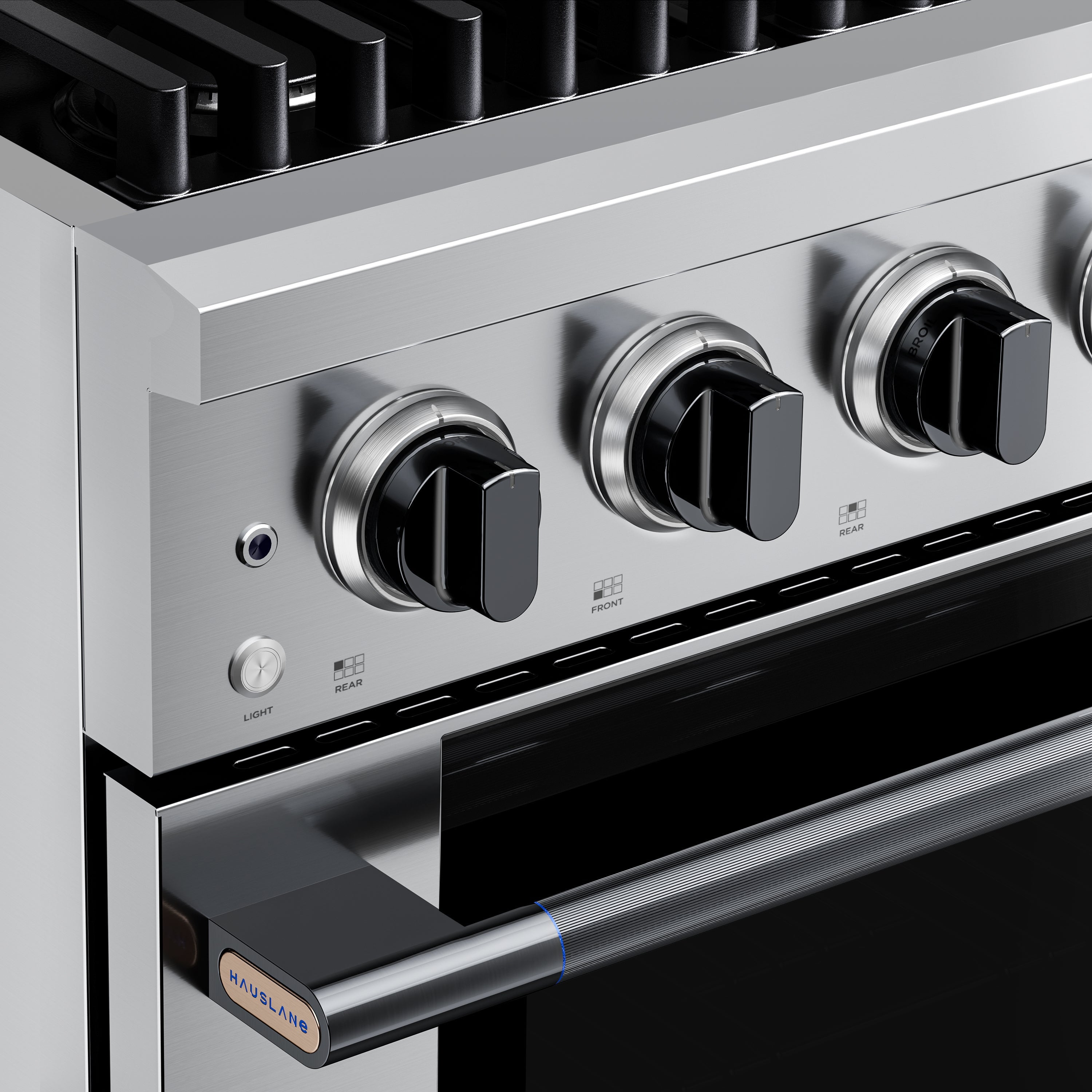 Hauslane HausPro Series 36-Inch Gas or Dual Fuel Range with 6 Burners and Convection Oven in Stainless Steel