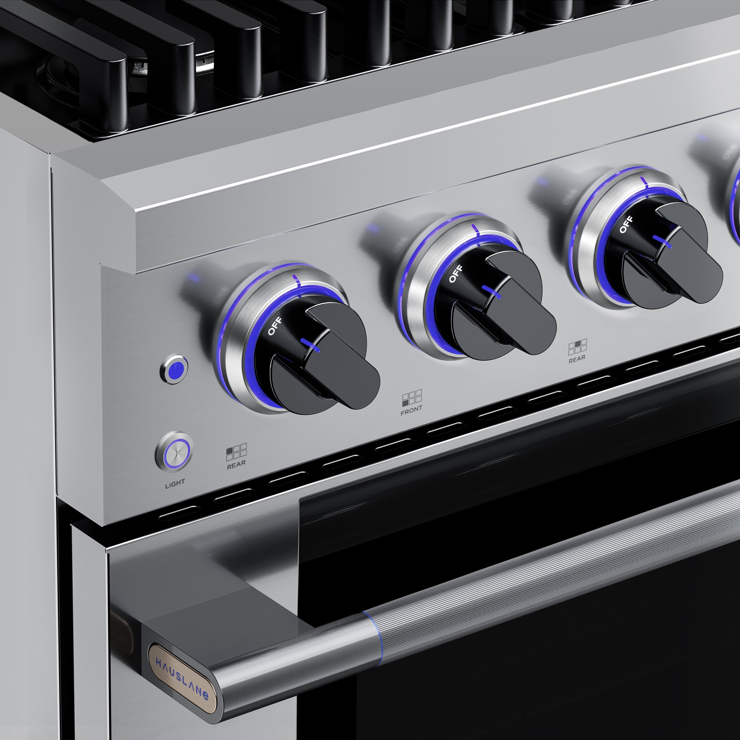Hauslane HausPro Series 36-Inch Gas or Dual Fuel Range with 6 Burners and Convection Oven in Stainless Steel