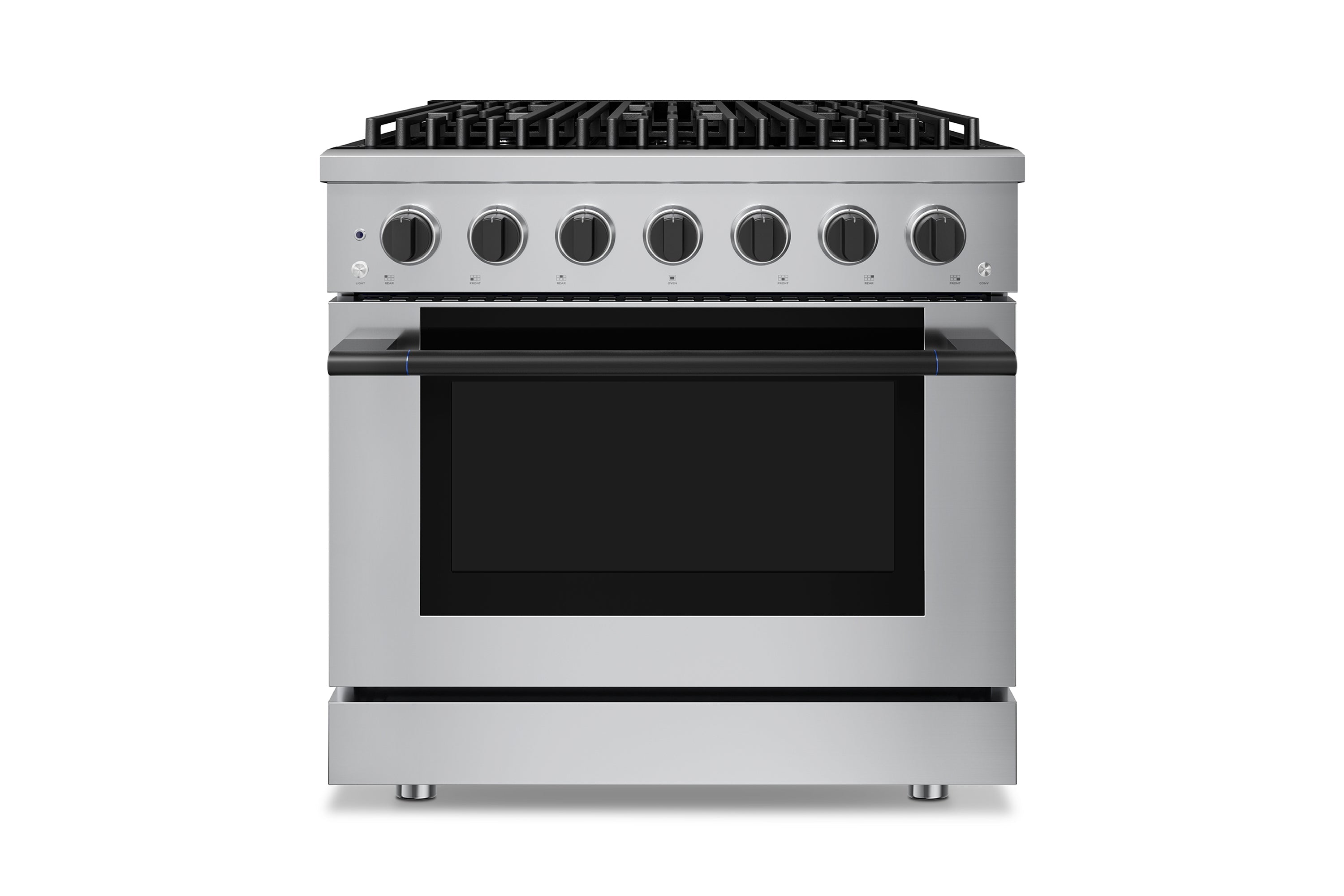 Hauslane HausPro Series 36-Inch Gas or Dual Fuel Range with 6 Burners and Convection Oven in Stainless Steel
