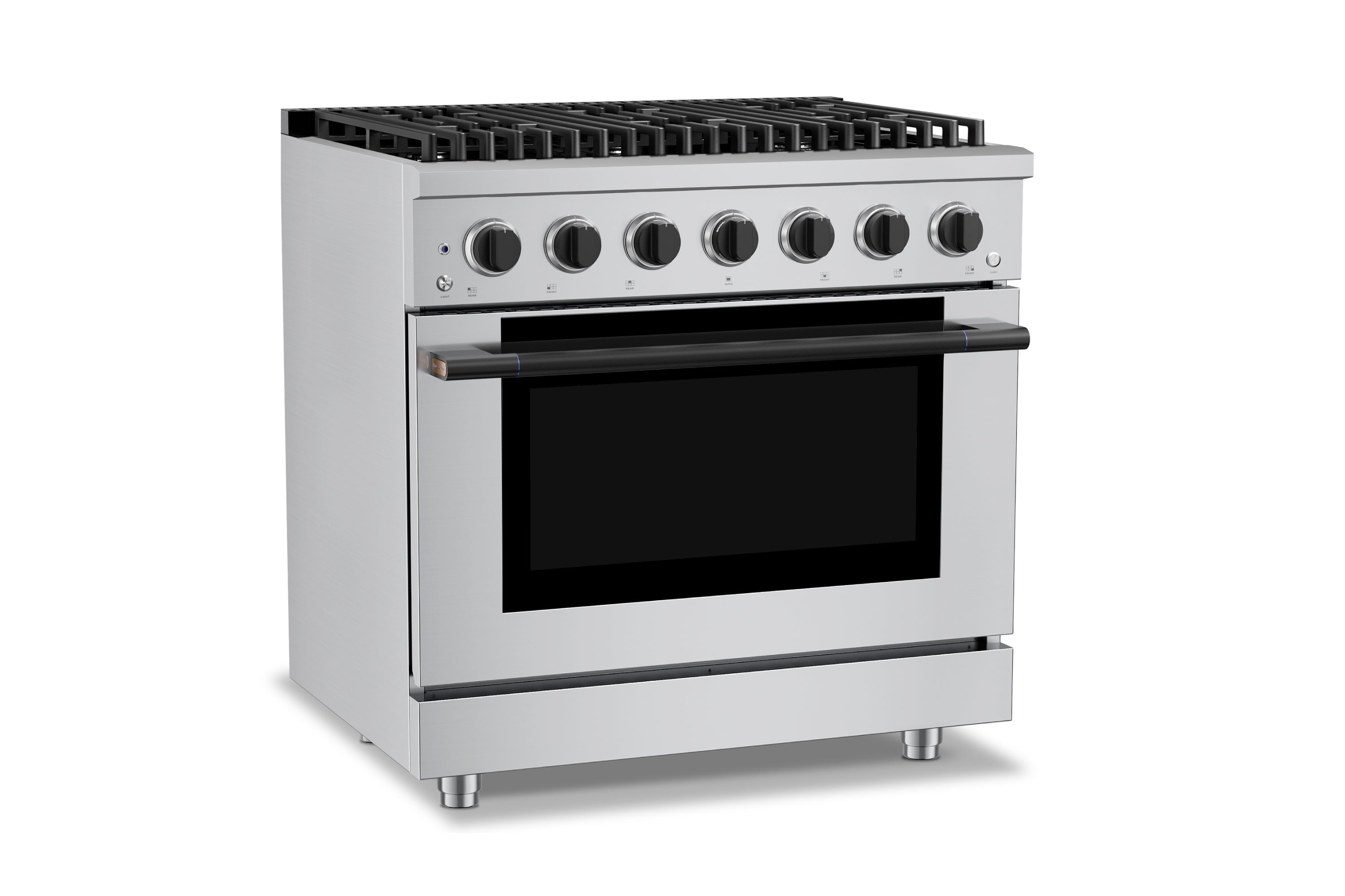 Hauslane HausPro Series 36-Inch Gas or Dual Fuel Range with 6 Burners and Convection Oven in Stainless Steel