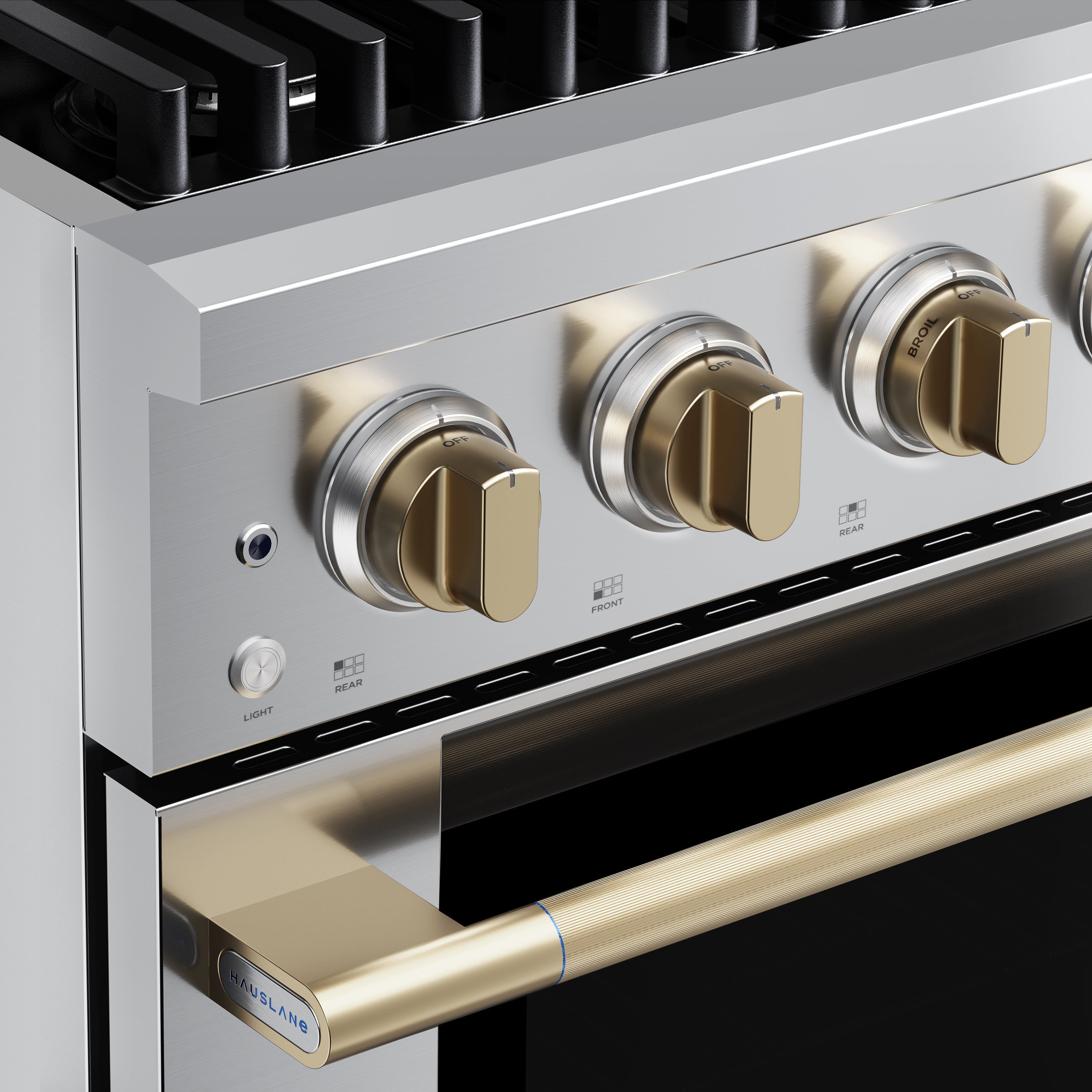 Hauslane HausPro Series 36-Inch Gas or Dual Fuel Range with 6 Burners and Convection Oven in Stainless Steel