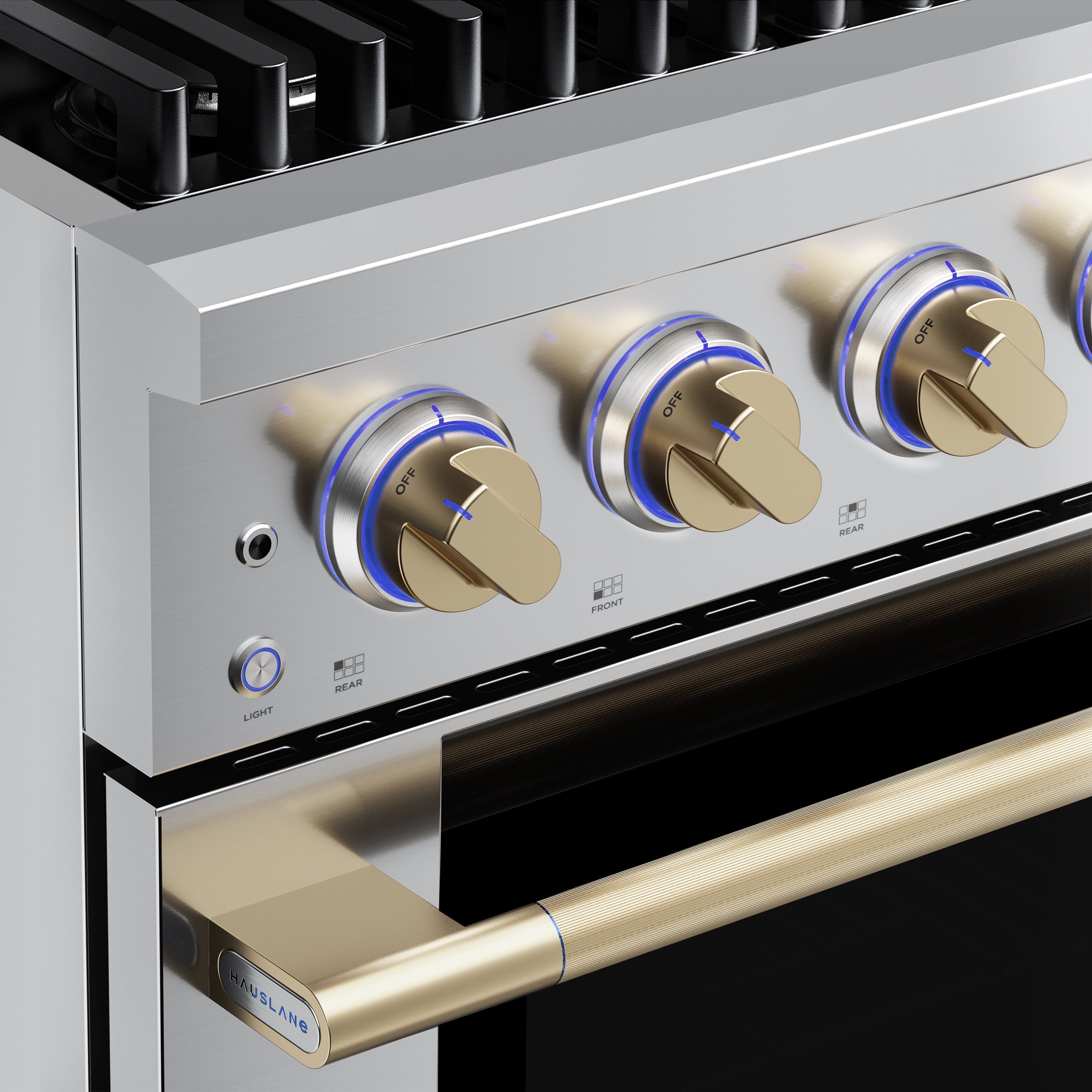Hauslane HausPro Series 36-Inch Gas or Dual Fuel Range with 6 Burners and Convection Oven in Stainless Steel