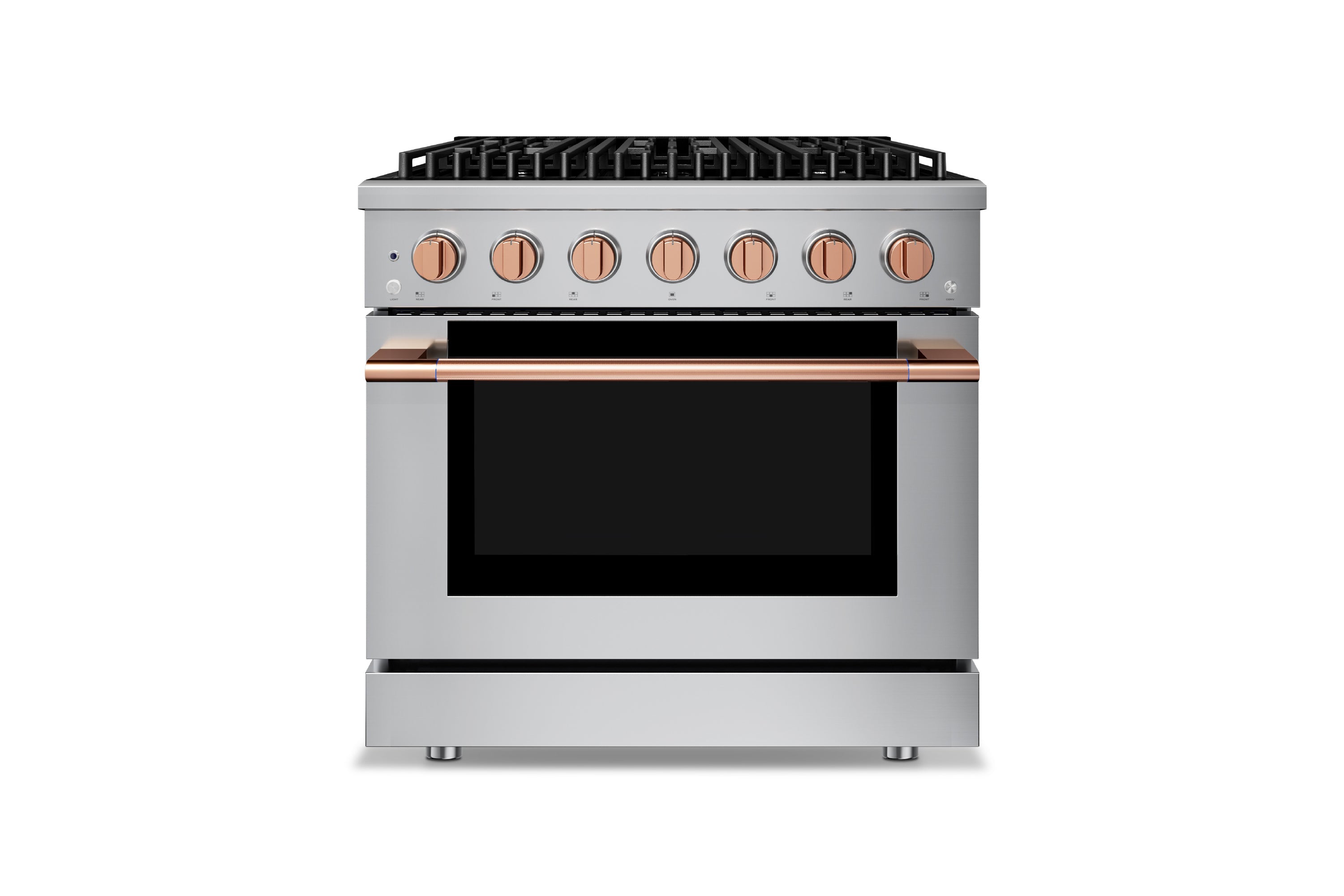 Hauslane HausPro Series 36-Inch Gas or Dual Fuel Range with 6 Burners and Convection Oven in Stainless Steel