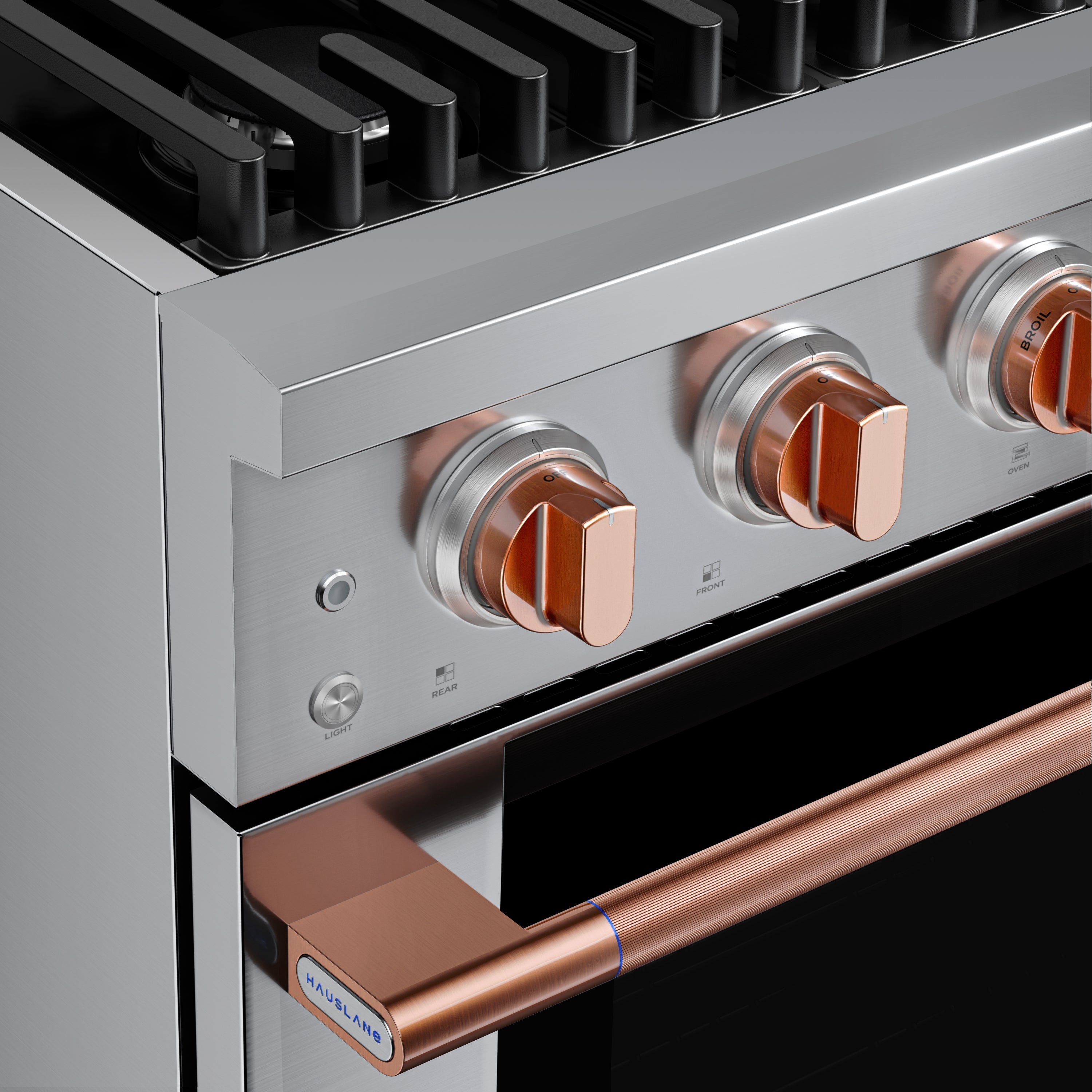 Hauslane HausPro Series 36-Inch Gas or Dual Fuel Range with 6 Burners and Convection Oven in Stainless Steel