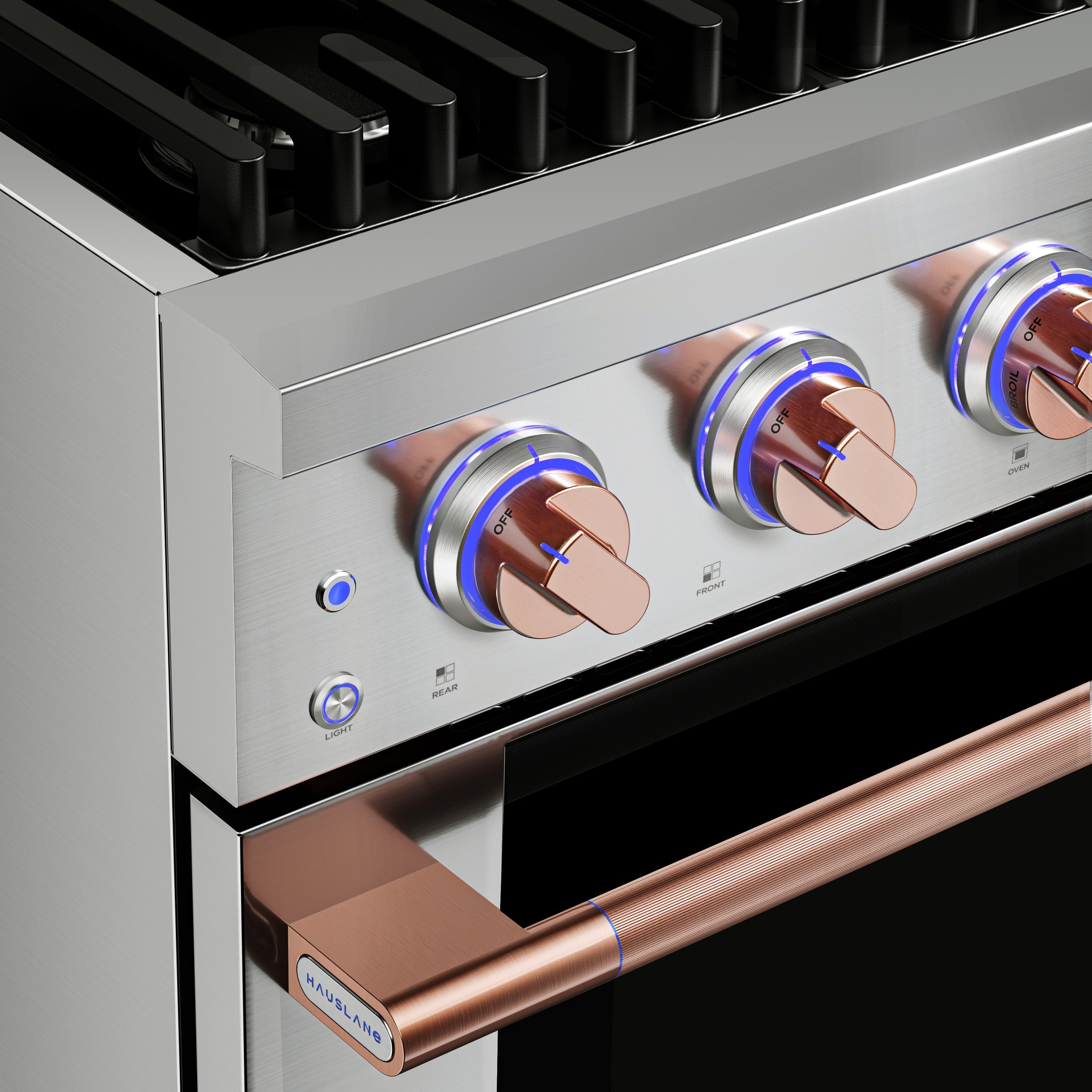 Hauslane HausPro Series 36-Inch Gas or Dual Fuel Range with 6 Burners and Convection Oven in Stainless Steel