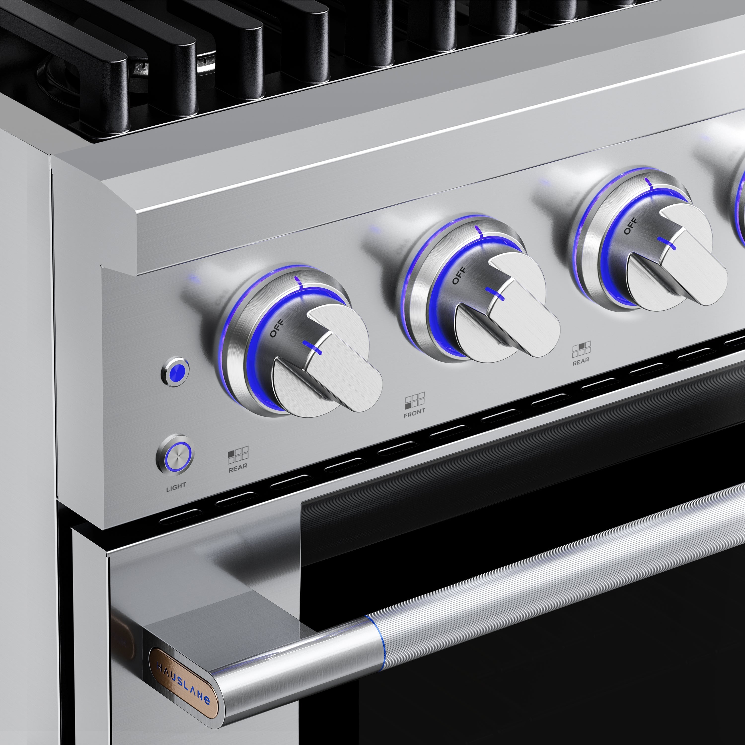 Hauslane HausPro Series 36-Inch Gas or Dual Fuel Range with 6 Burners and Convection Oven in Stainless Steel