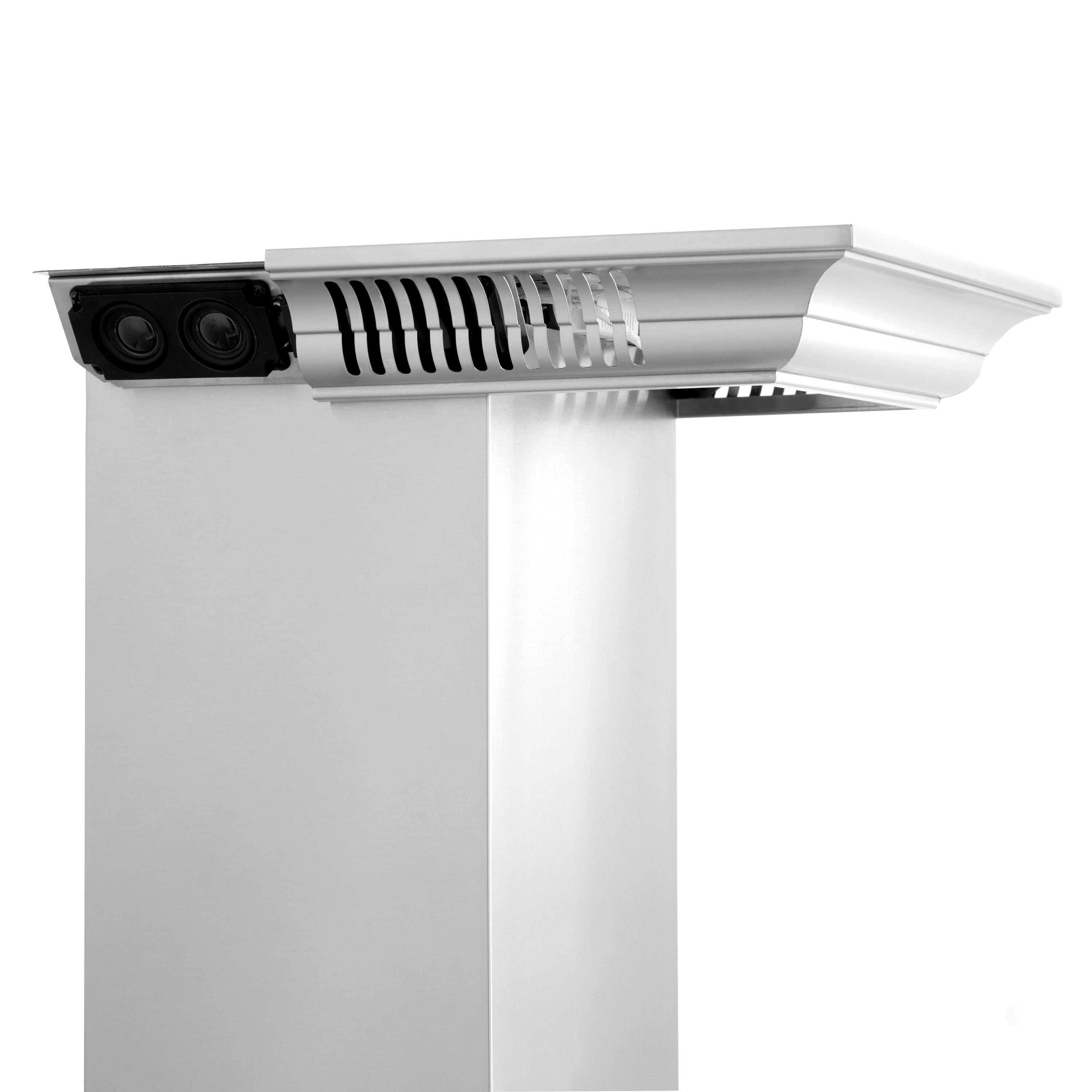 ZLINE 30 in. Wall Mount Range Hood, Stainless Steel, 400 CFM, CrownSound Bluetooth Speakers (KF1CRN-BT-30)