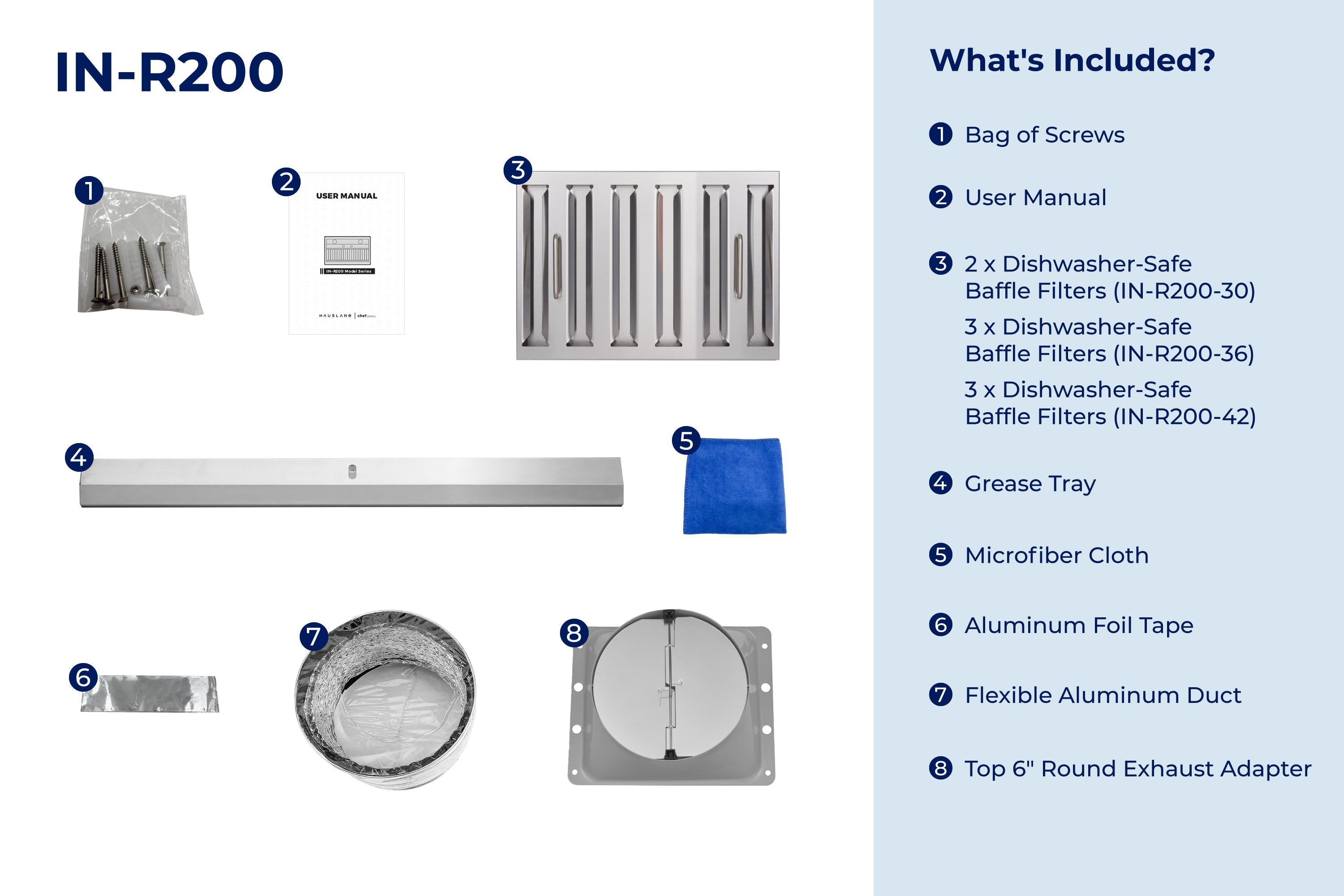 Hauslane Convertible Built-In Insert Range Hood in Stainless Steel, 18.5-Inch Deep (IN-R200)