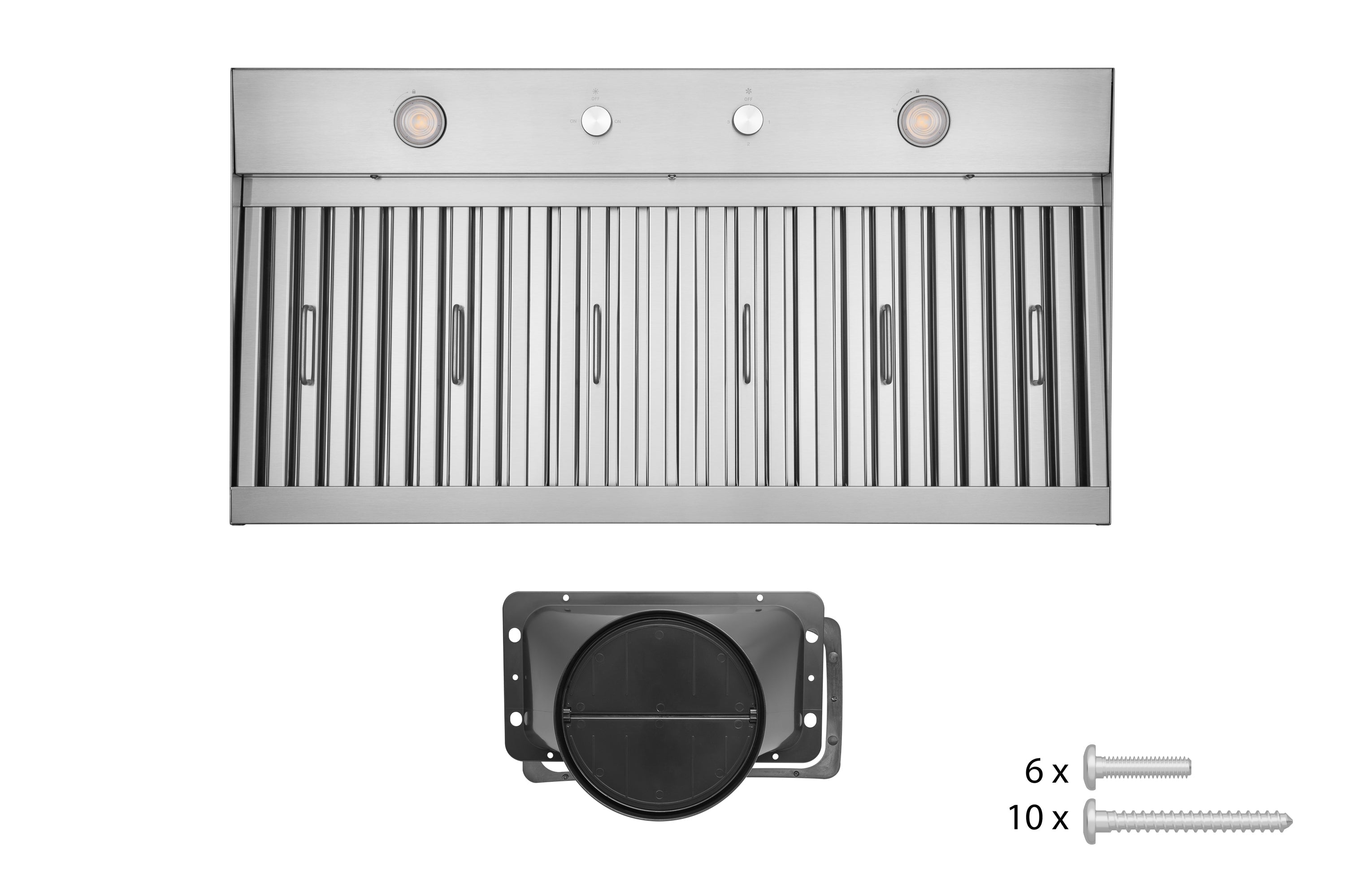 Hauslane Convertible Insert Built-in Range Hood in Stainless Steel, 17.87-Inch Deep (IN-R230)