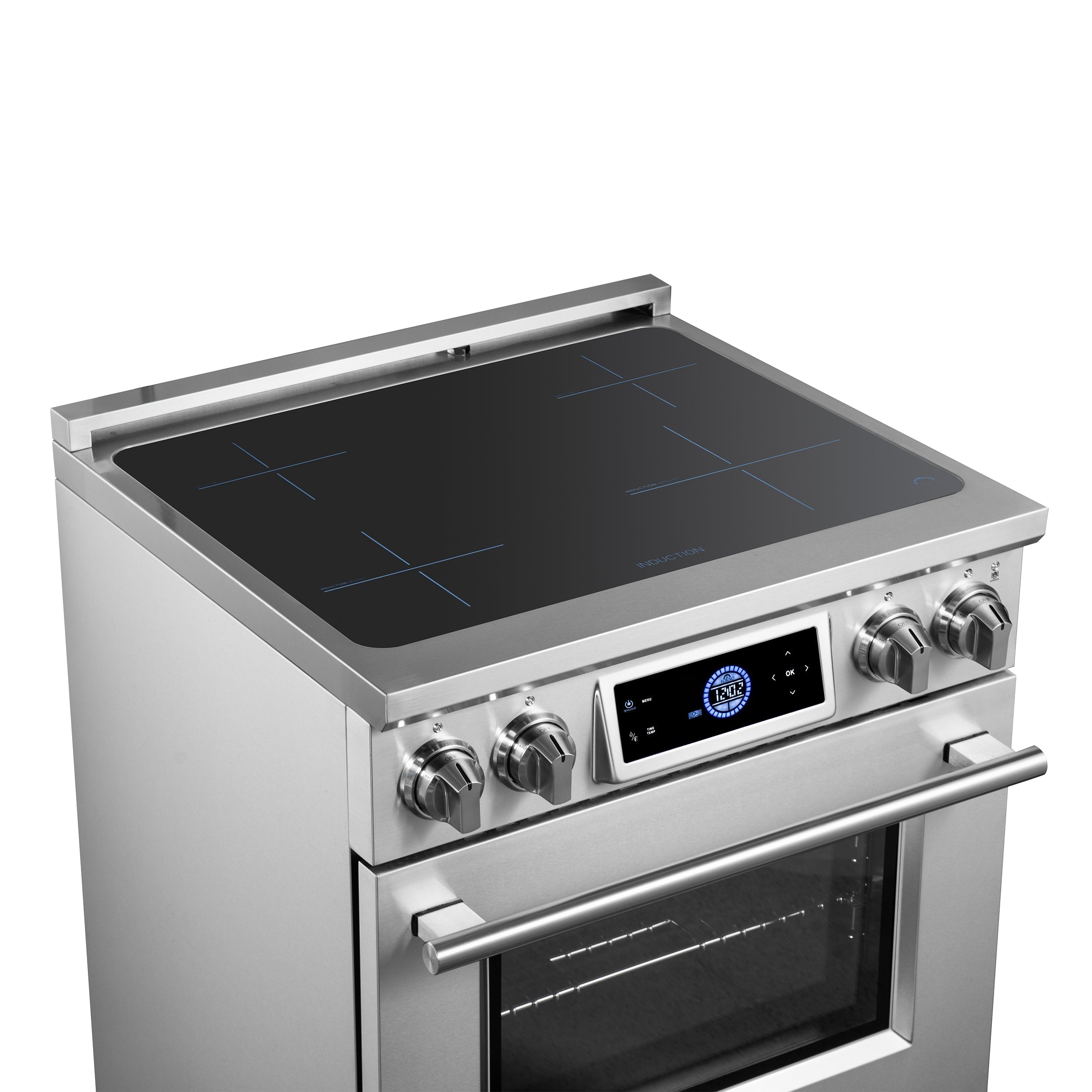 Forno Maximus 30-Inch Induction Range with 4.32 cu. ft. Oven, Air Fry, Air Sous Vide, True Convection, Digital Display – Model FFSIN0968-30