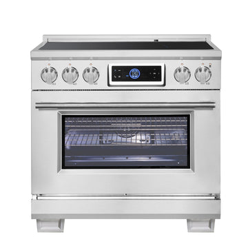 FORNO Maximus 36-Inch Induction Range, 5.36 cu. ft. Convection Oven with Air Fry and Sous Vide, Digital Display (Model FFSIN0968-36)