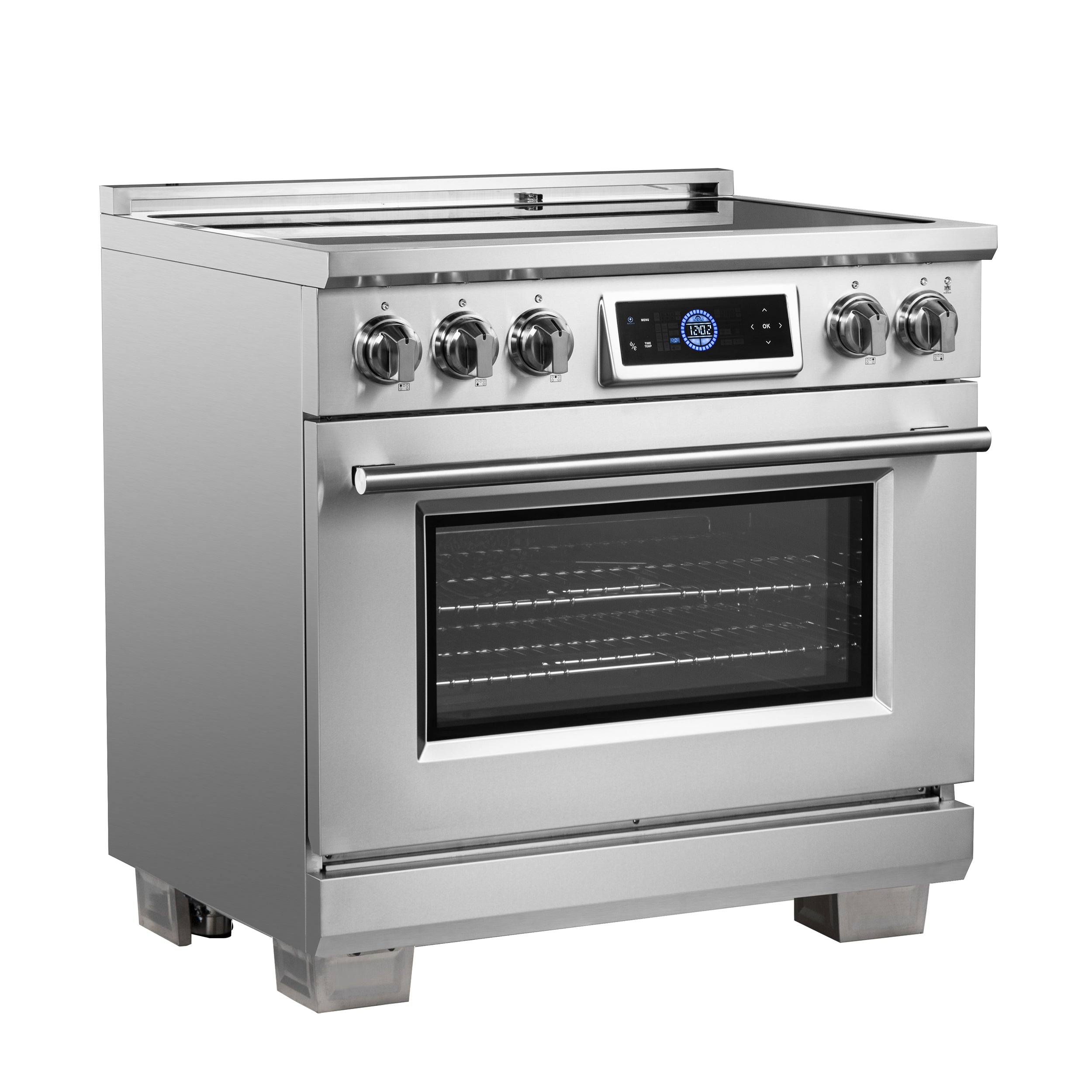 FORNO Maximus 36-Inch Induction Range, 5.36 cu. ft. Convection Oven with Air Fry and Sous Vide, Digital Display (Model FFSIN0968-36)