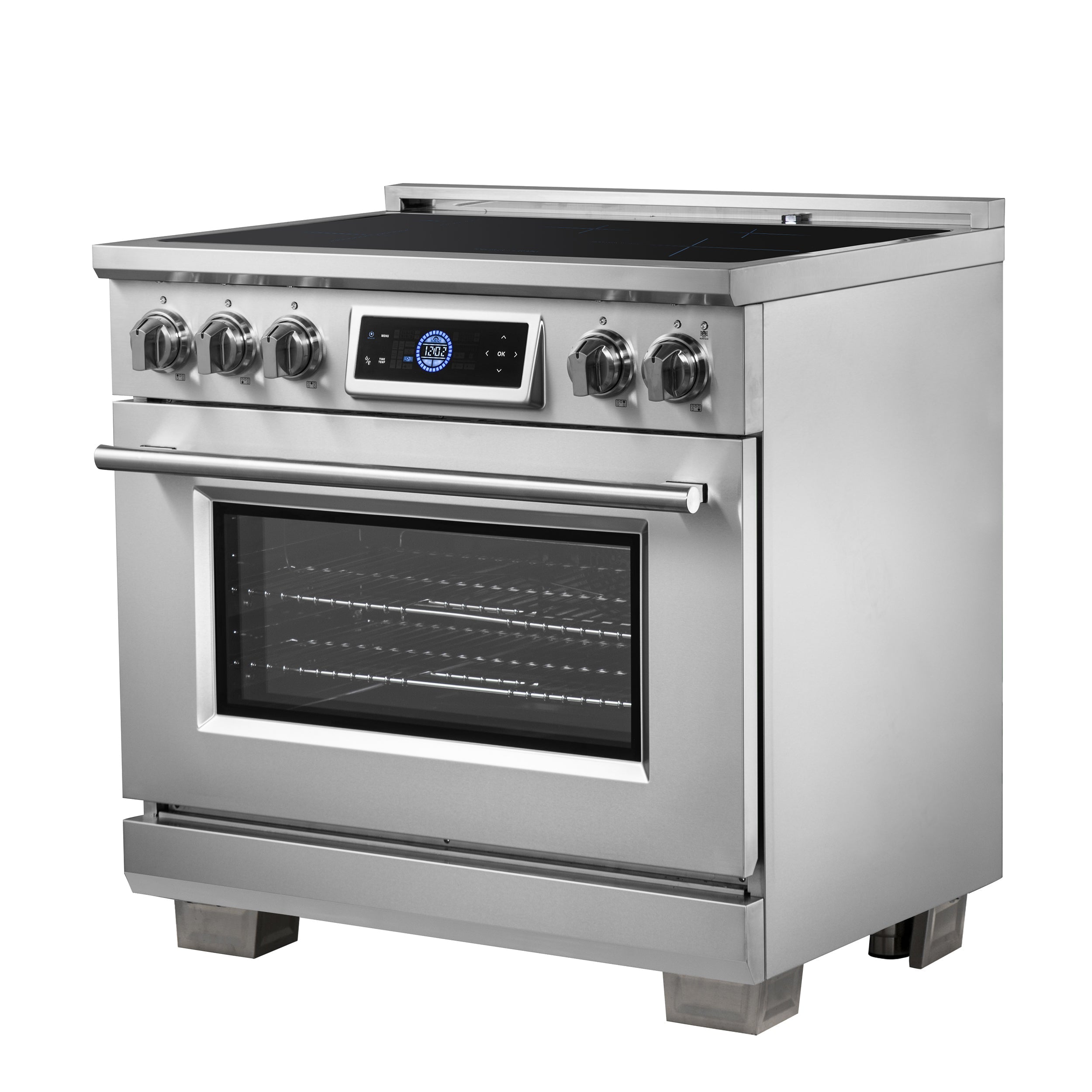 FORNO Maximus 36-Inch Induction Range, 5.36 cu. ft. Convection Oven with Air Fry and Sous Vide, Digital Display (Model FFSIN0968-36)