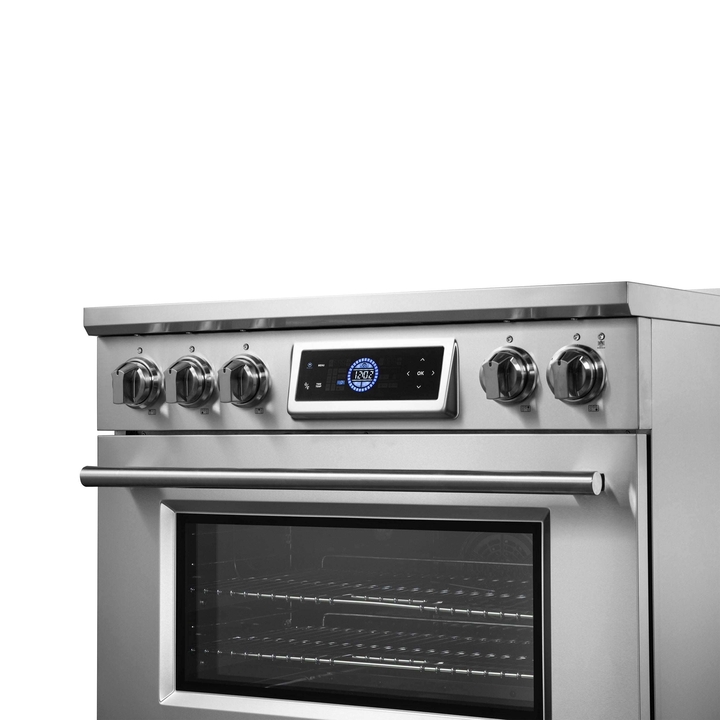 FORNO Maximus 36-Inch Induction Range, 5.36 cu. ft. Convection Oven with Air Fry and Sous Vide, Digital Display (Model FFSIN0968-36)