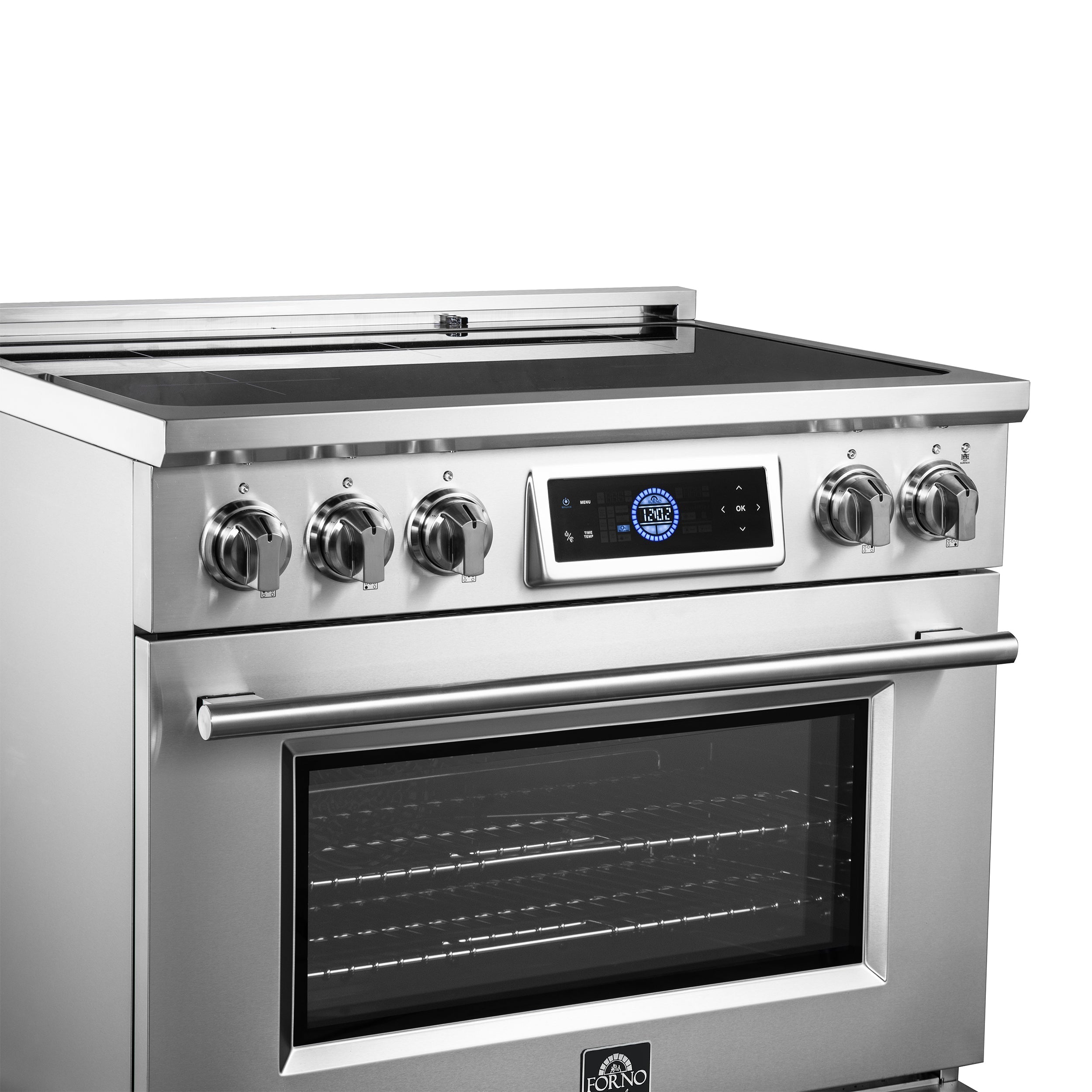 FORNO Maximus 36-Inch Induction Range, 5.36 cu. ft. Convection Oven with Air Fry and Sous Vide, Digital Display (Model FFSIN0968-36)
