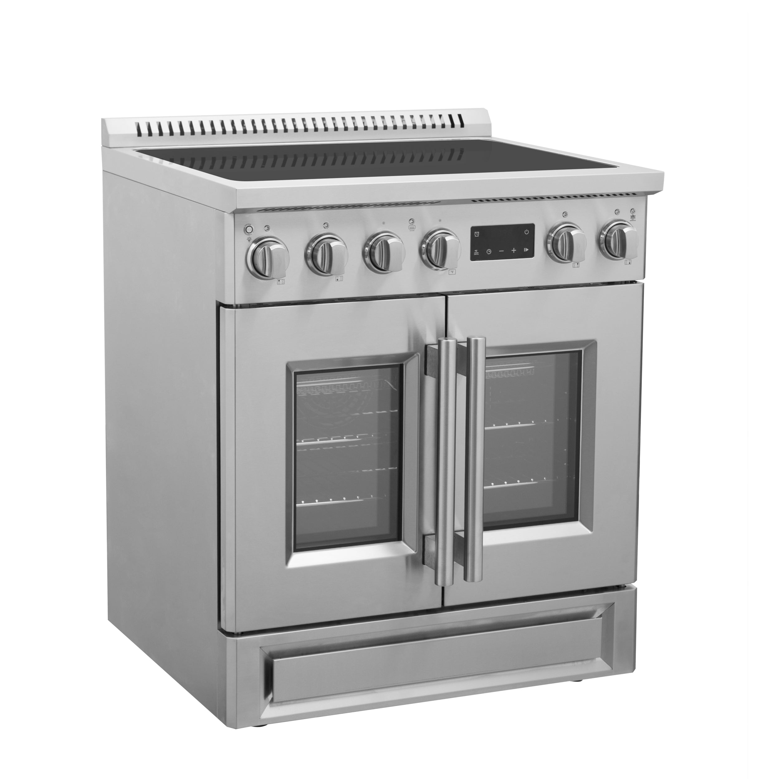 FORNO Torino 30-Inch Induction Range with French Door, 4.32 cu. ft. True Convection Oven, Air Fry & Sous Vide, Stainless Steel, 240V (FFSIN0950-30)