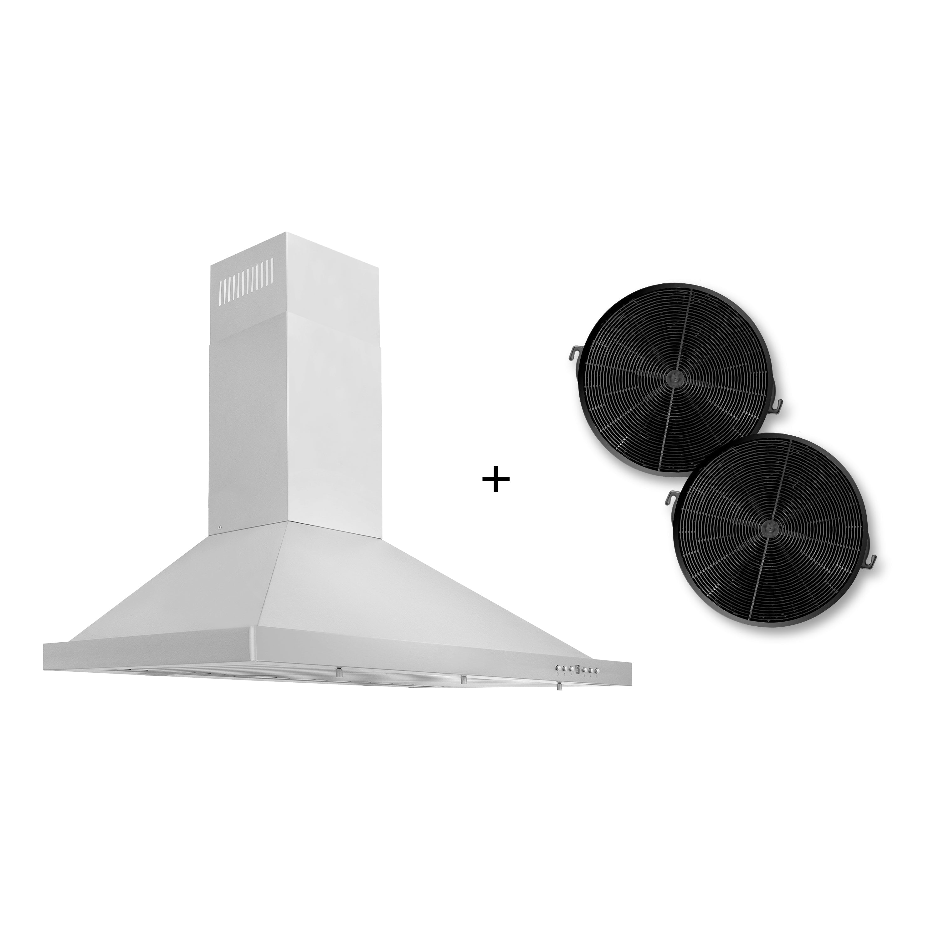 ZLINE 30 in. Wall Mount Range Hood Convertible Stainless Steel 400 CFM Charcoal Filters (KB-CF-30)