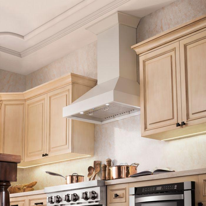 ZLINE 30 in. Wooden Wall Mount Range Hood Cottage White, MODEL KBTT-30