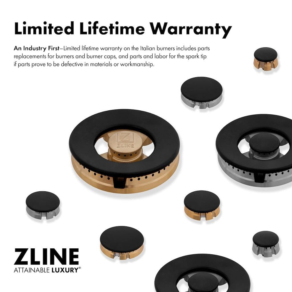 ZLINE Autograph Edition 36 in. 5.2 cu. ft. Gas Range with 6 Burners and Convection Oven in Satin Stainless Steel with Matte Black Accents (SGRSZ-36-MB)