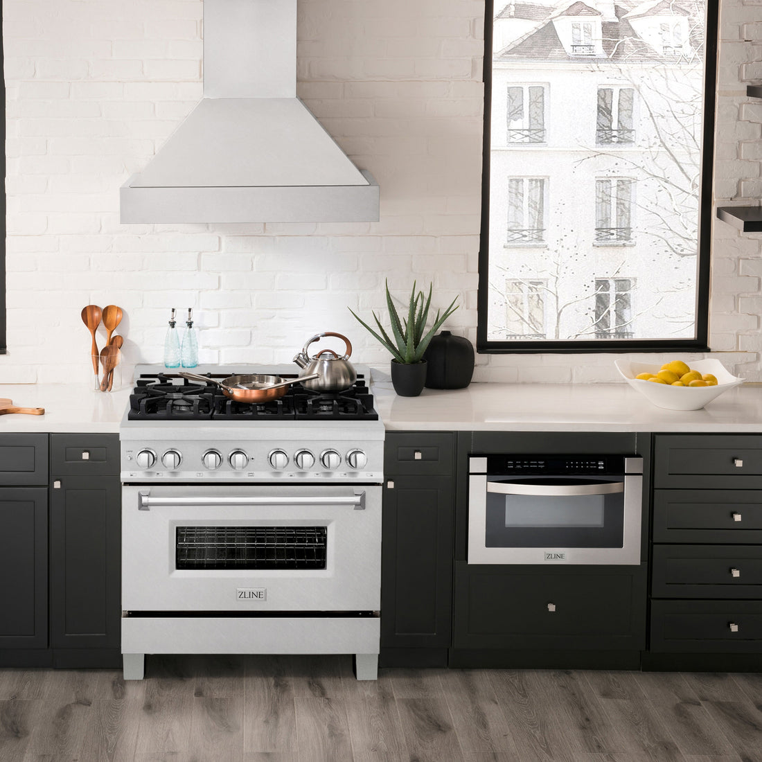 ZLINE Legacy 36-Inch Dual Fuel Range with 6-Burner Gas Cooktop and 4.6 cu ft Electric Convection Oven, Satin Stainless Steel (RAS-SN-36)