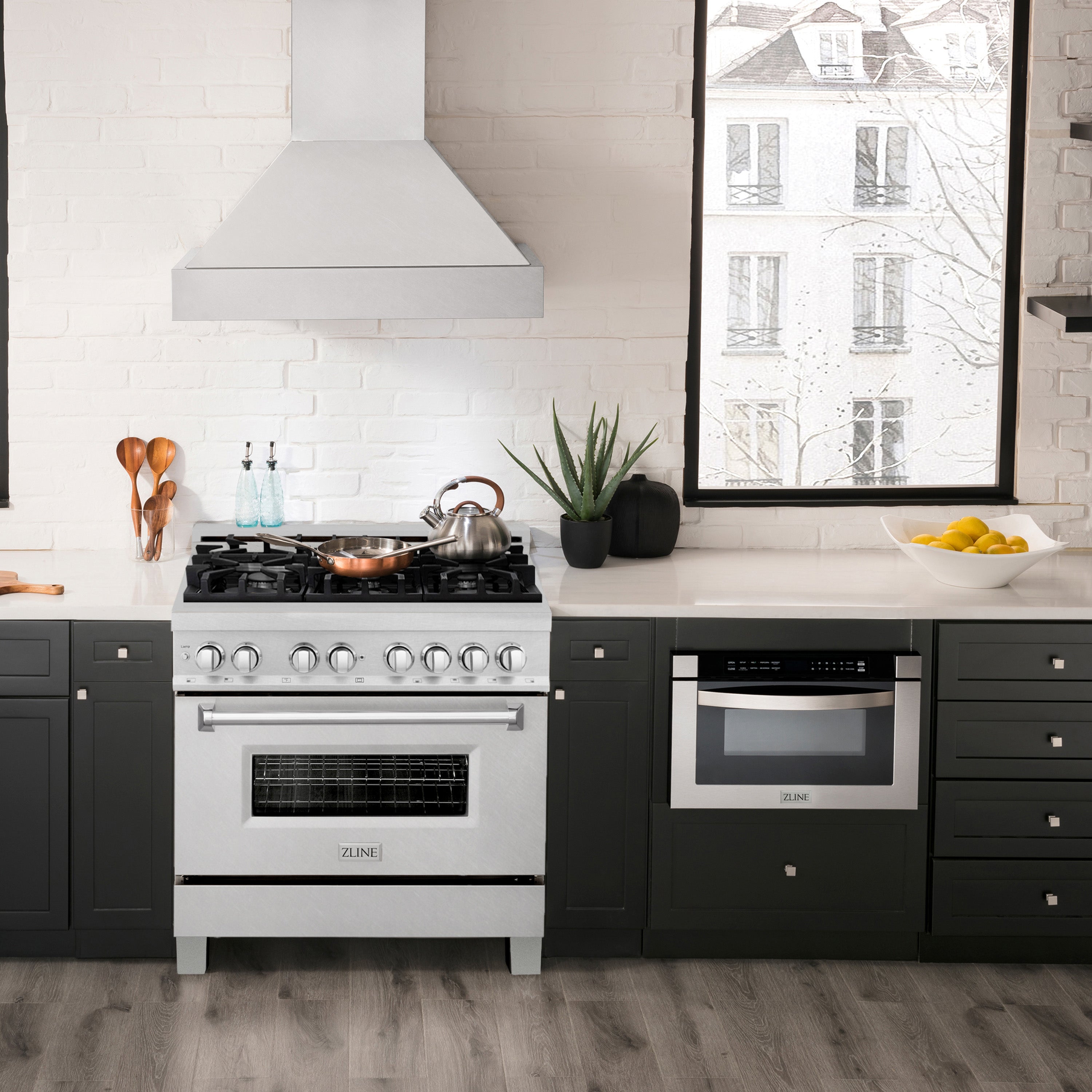 ZLINE Legacy 36-Inch Dual Fuel Range with 6-Burner Gas Cooktop and 4.6 cu ft Electric Convection Oven, Satin Stainless Steel (RAS-SN-36)