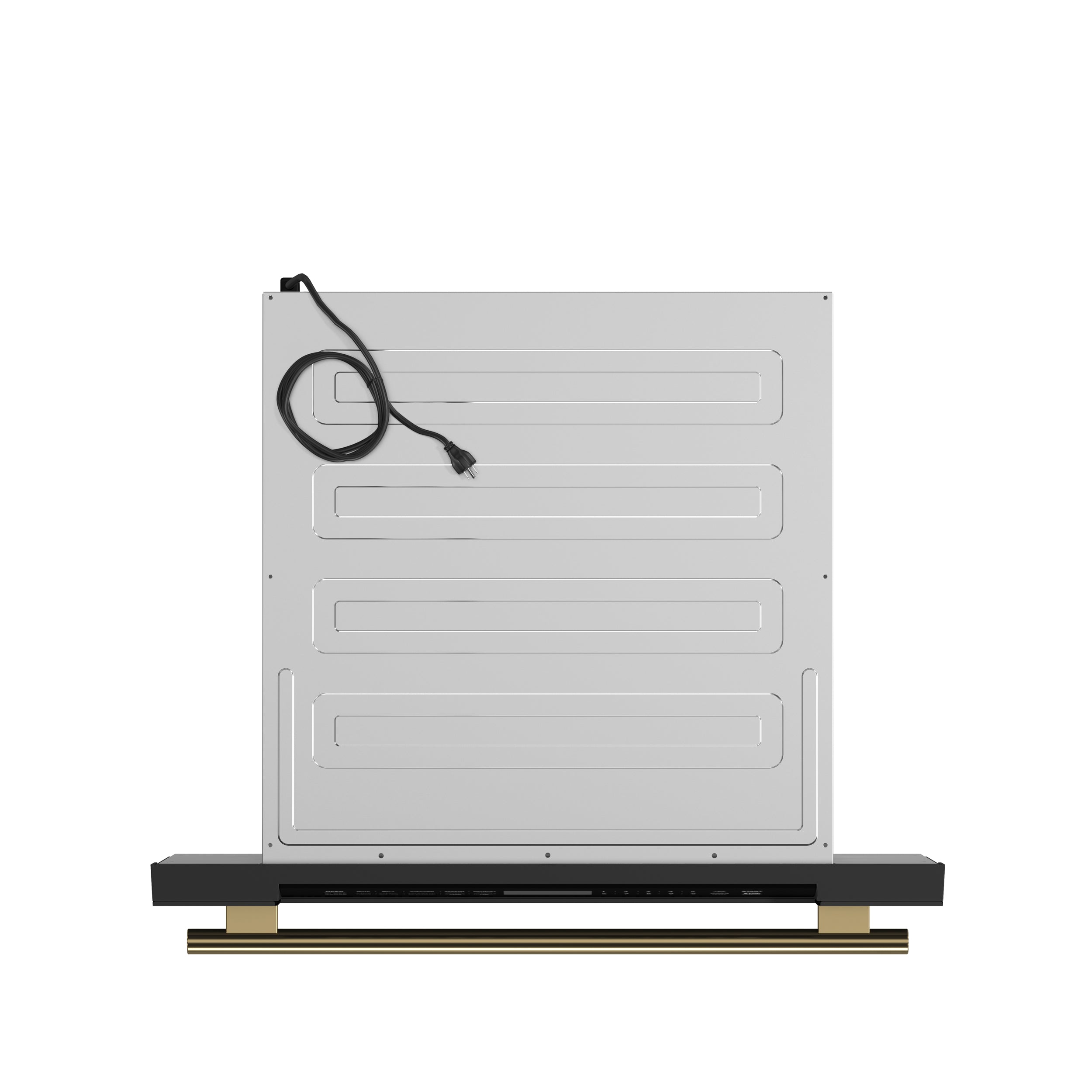 FORNO Capoliveri 30-Inch Built-In Microwave Drawer, 1.2 cu. ft., Black with Antique Brass Handle (FMWDR3000-30BLK)