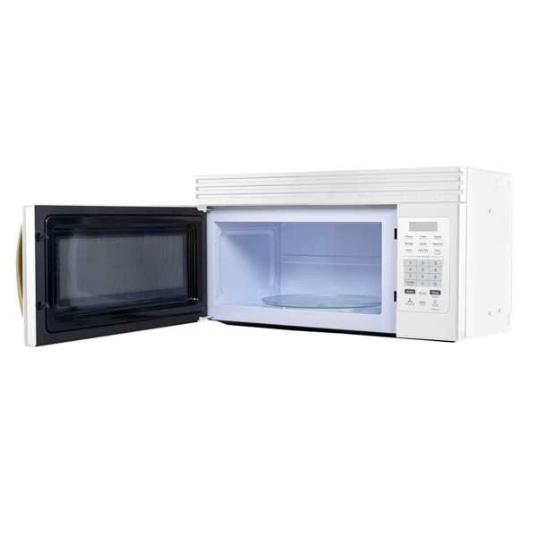 FORNO Scalo 30-Inch Over-the-Range Microwave, 1.6 Cu. Ft., 300 CFM Vent Fan, White with Antique Brass Accents (Model FOTR3007-30WHT)