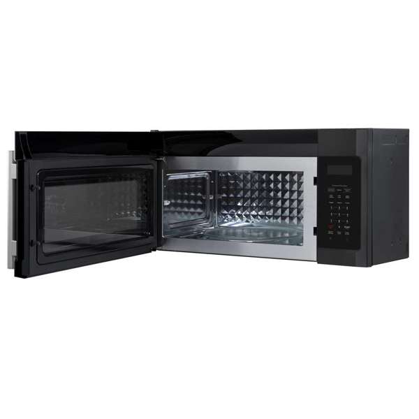 FORNO Fornace 30-Inch Over-the-Range Microwave, 1.5 cu. ft., 300 CFM Vent Fan, Black with Stainless Steel Accents (FOTR3038-30BLK)