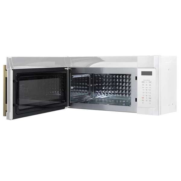 FORNO Fornace 30-Inch Over-the-Range Microwave, 1.5 cu. ft., 300 CFM, White with Antique Brass Accents (FOTR3038-30WHT)
