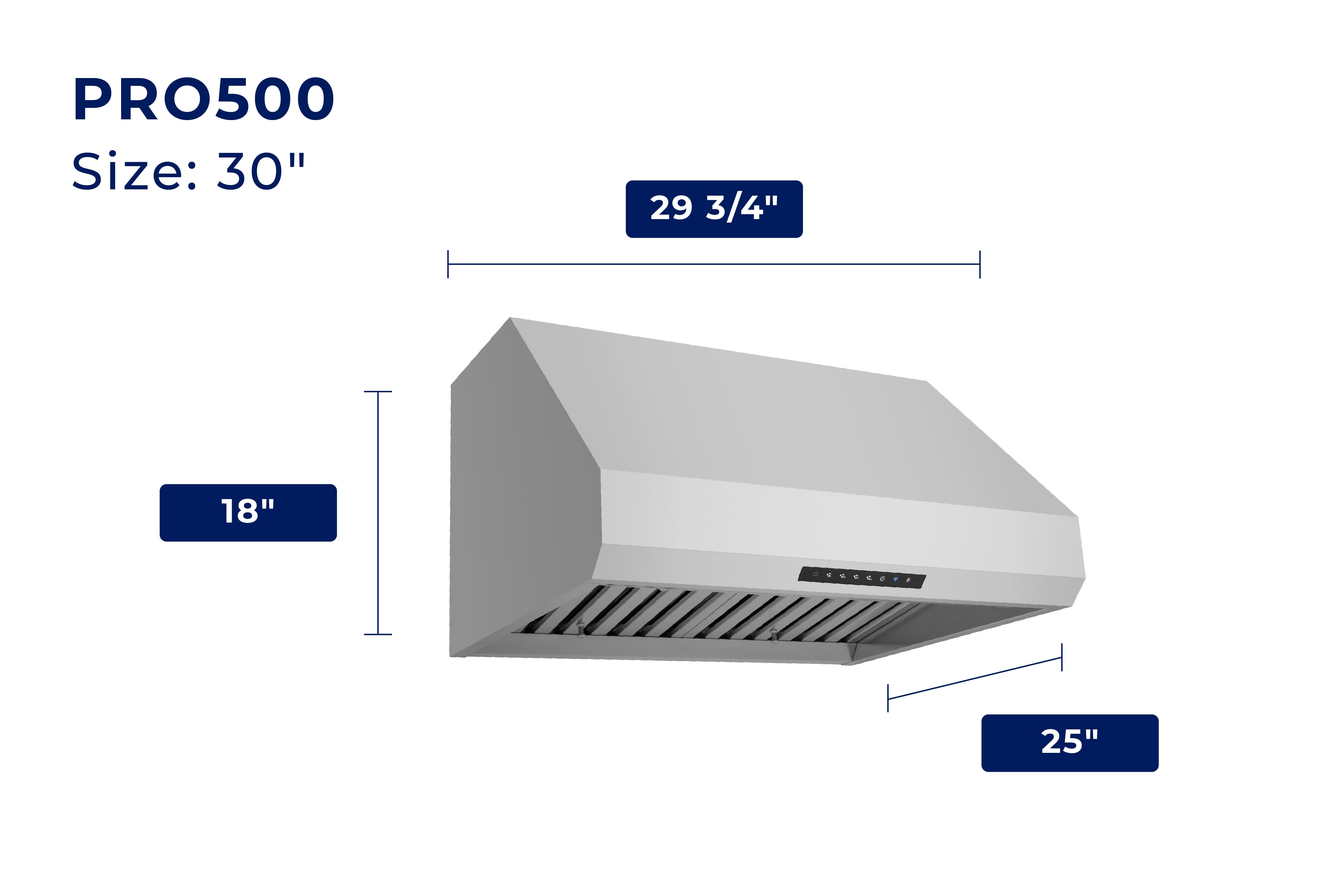 Hauslane 540 CFM Pro-Style Under Cabinet and Wall Mount Range Hood in Stainless Steel (PRO500SS)