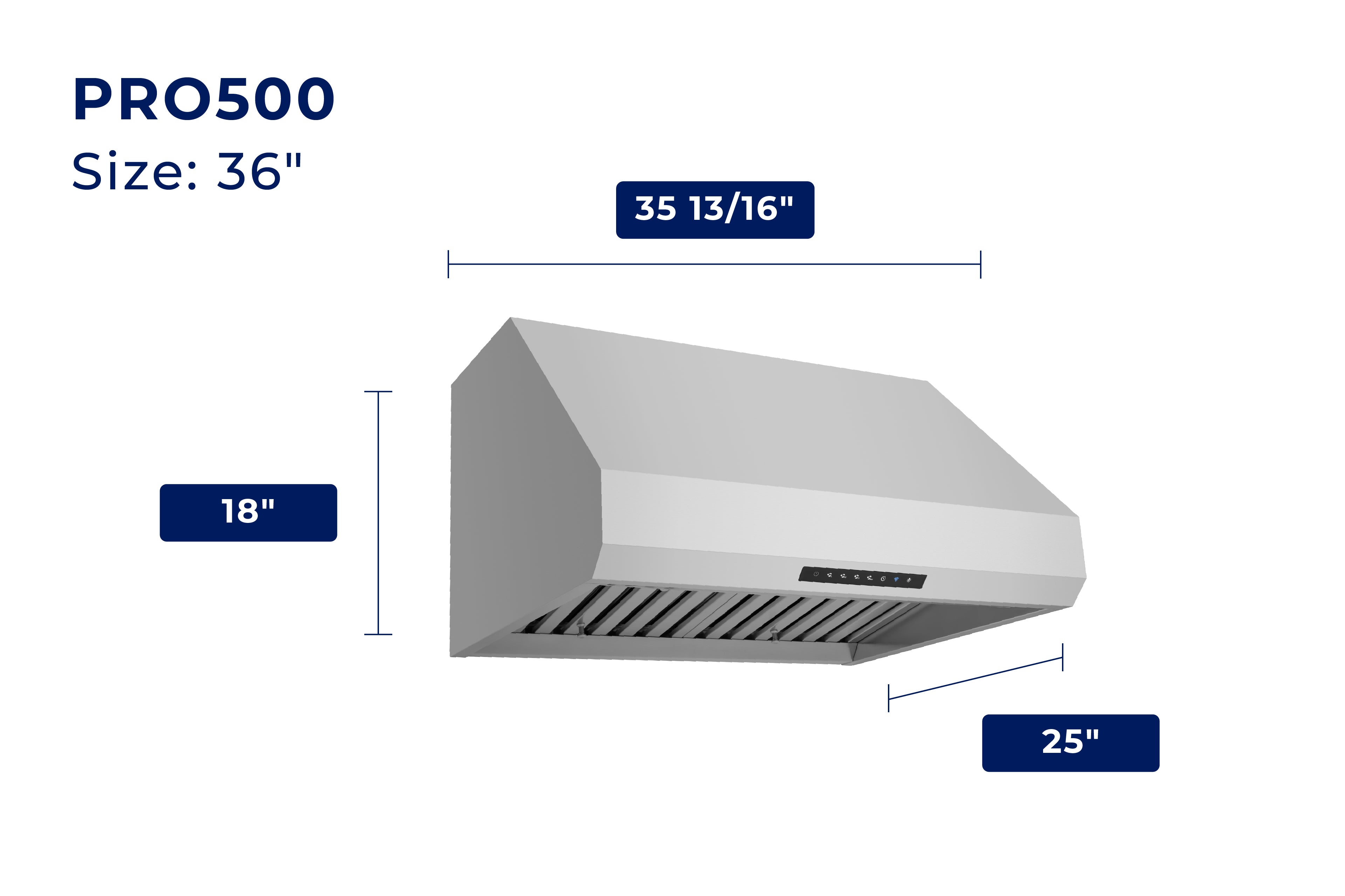 Hauslane 540 CFM Pro-Style Under Cabinet and Wall Mount Range Hood in Stainless Steel (PRO500SS)