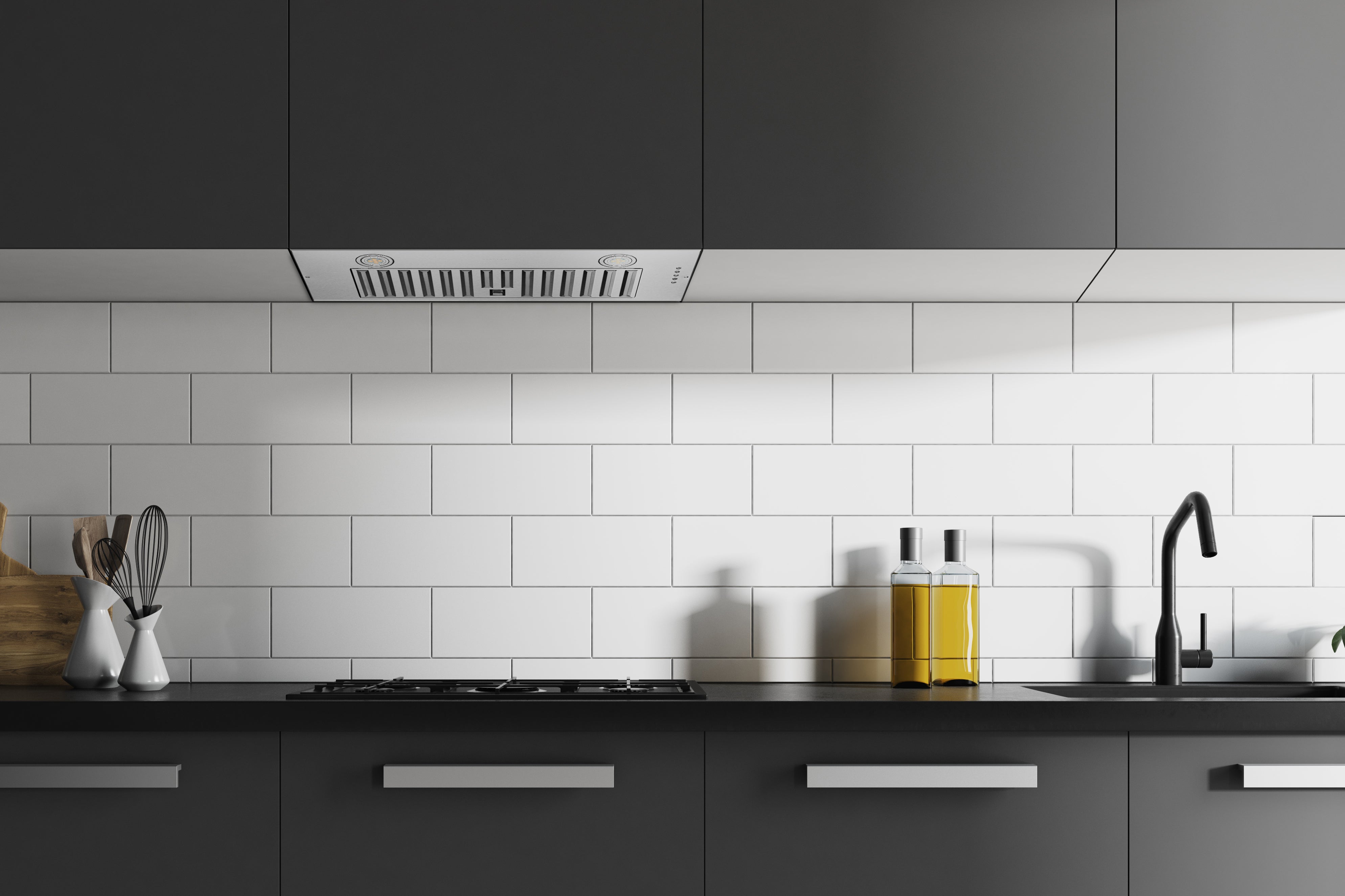Hauslane 450 CFM Convertible Built-In Range Hood Insert with Stainless Steel Filters (IN-R100)